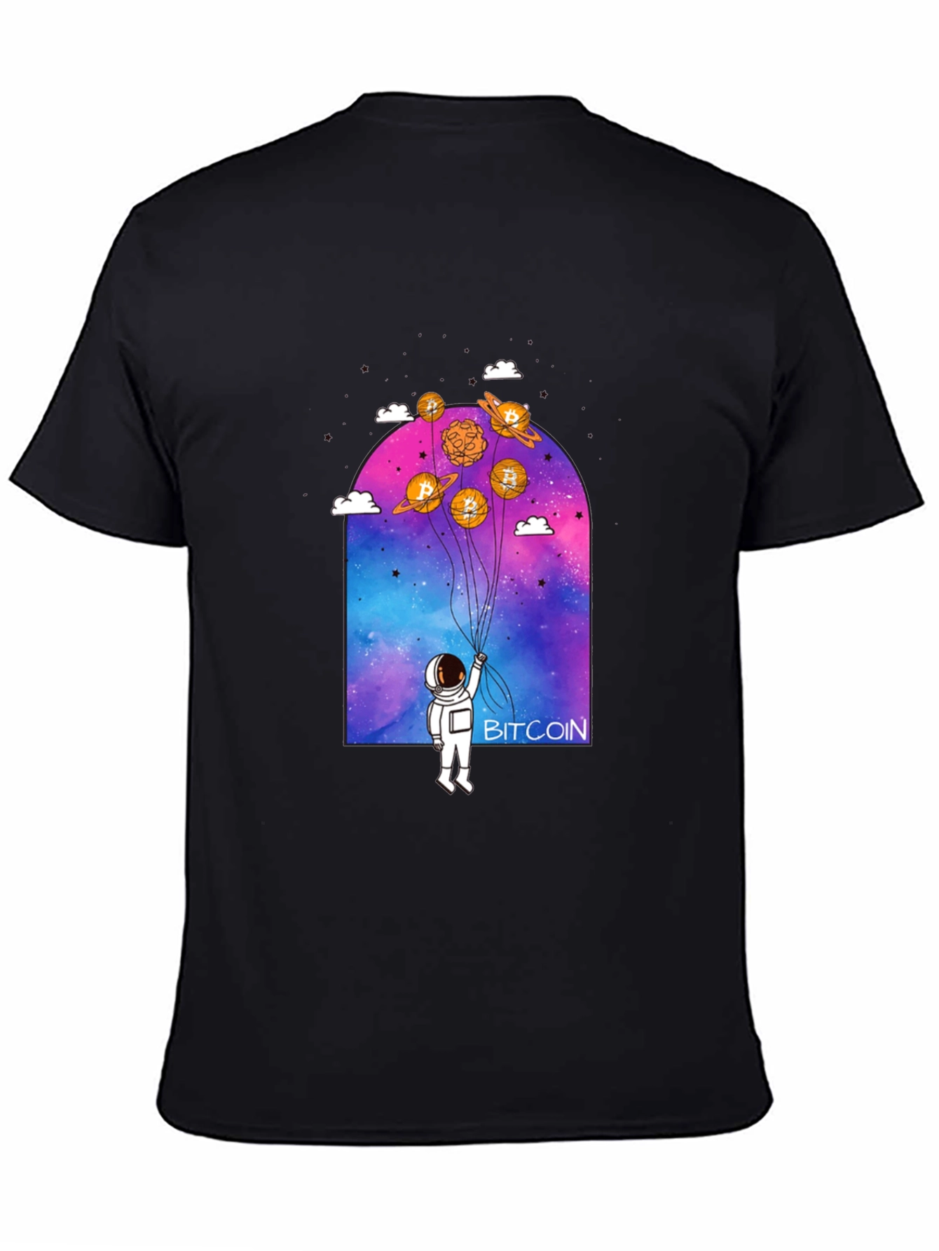 Bitcoin Astronaut Graphic Tee - Crypto Lovers Shirt