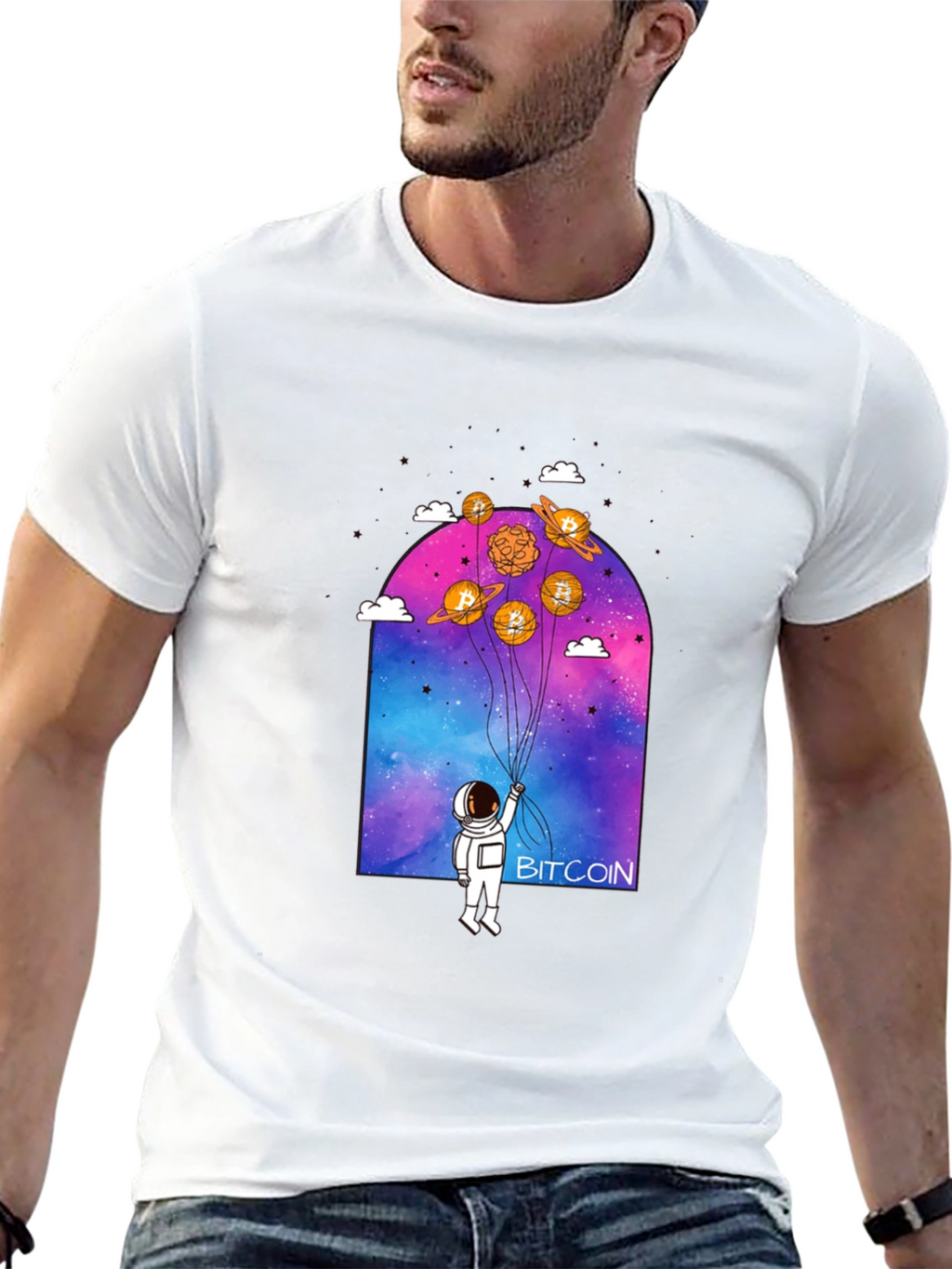 Bitcoin Astronaut Graphic Tee - Crypto Lovers Shirt
