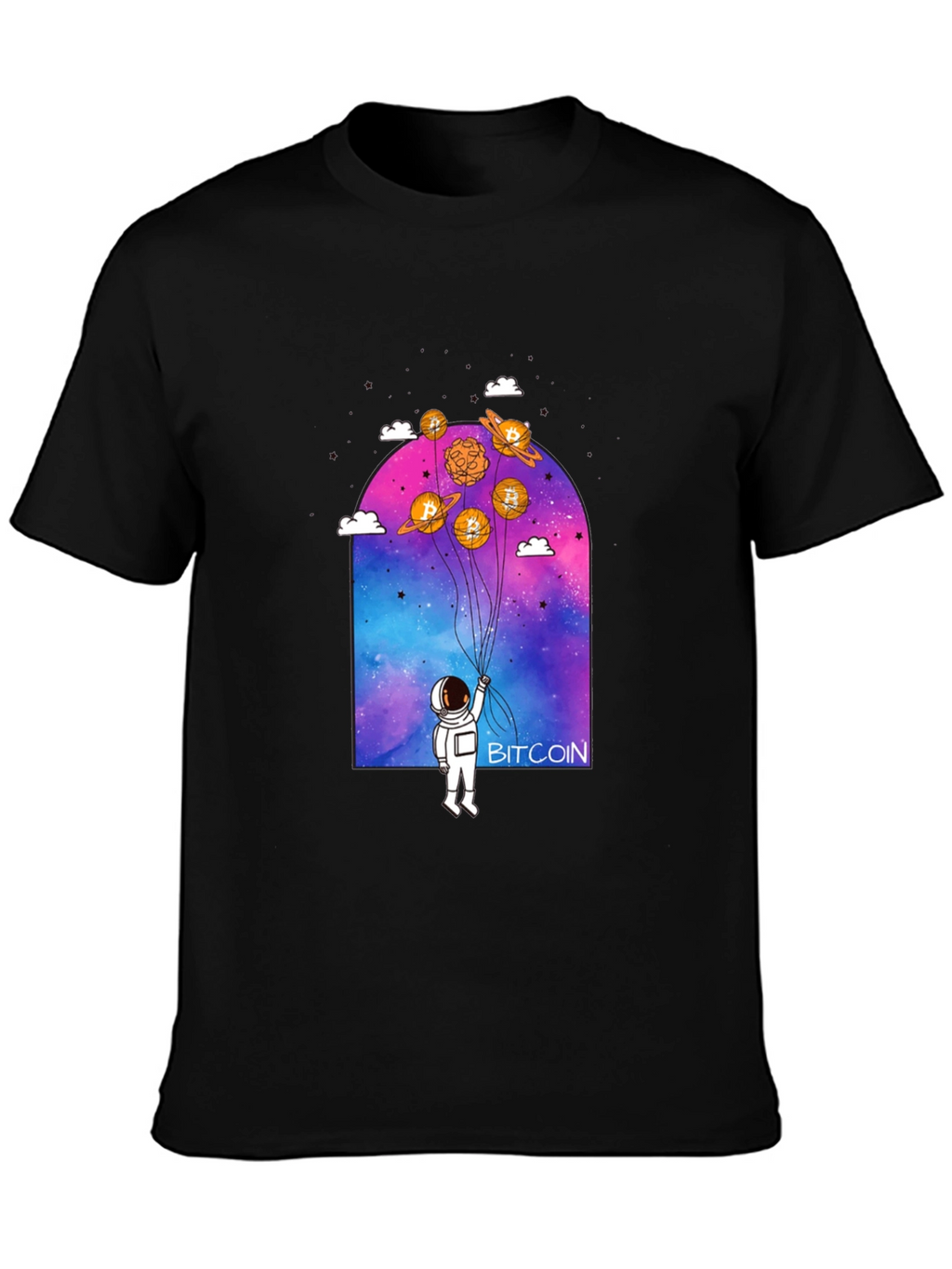 Bitcoin Astronaut Graphic Tee - Crypto Lovers Shirt