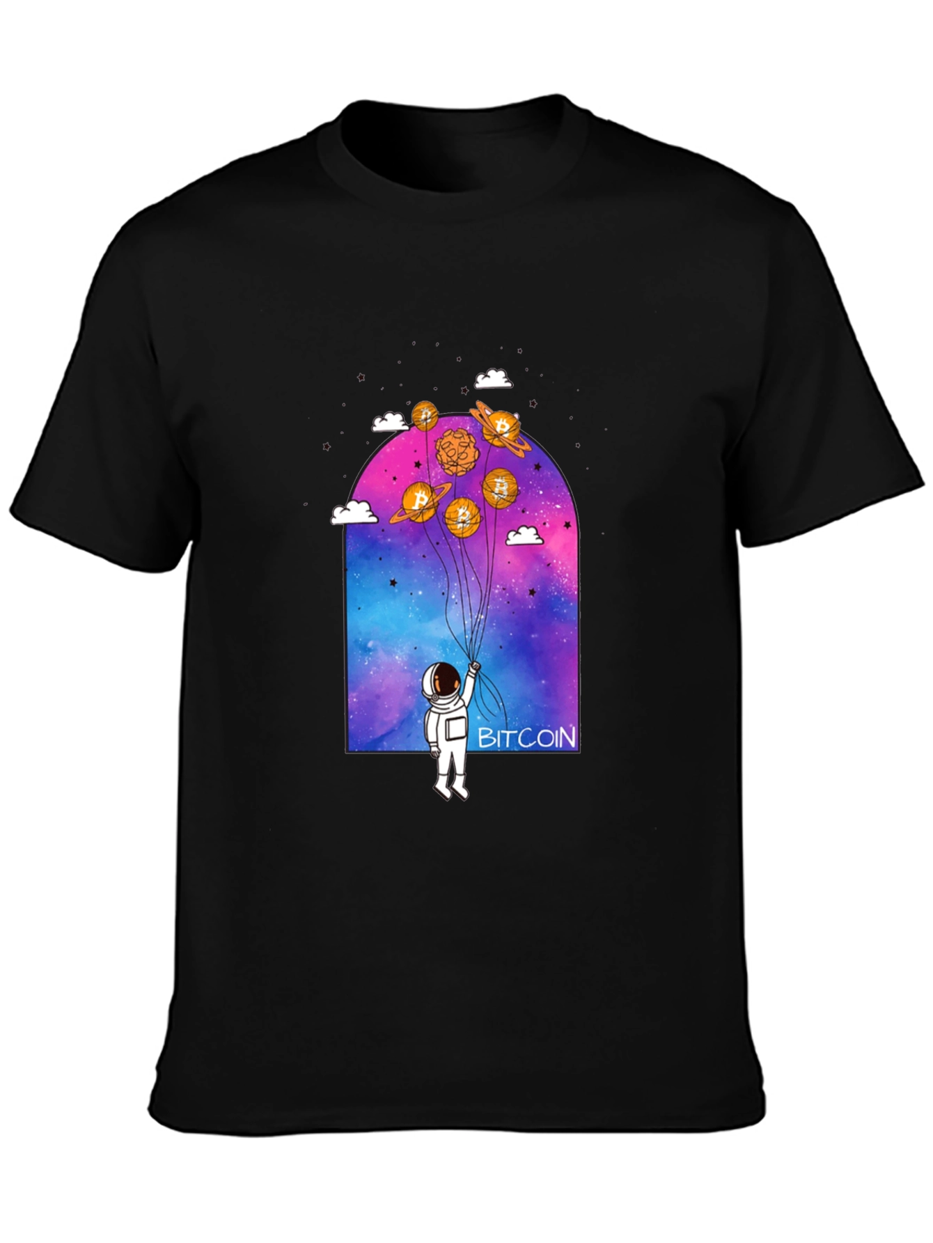 Bitcoin Astronaut Graphic Tee - Crypto Lovers Shirt