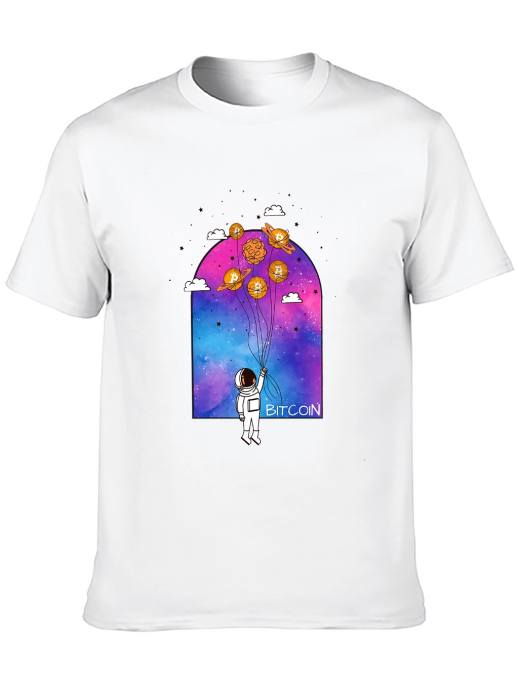 Bitcoin Astronaut Graphic Tee - Crypto Lovers Shirt