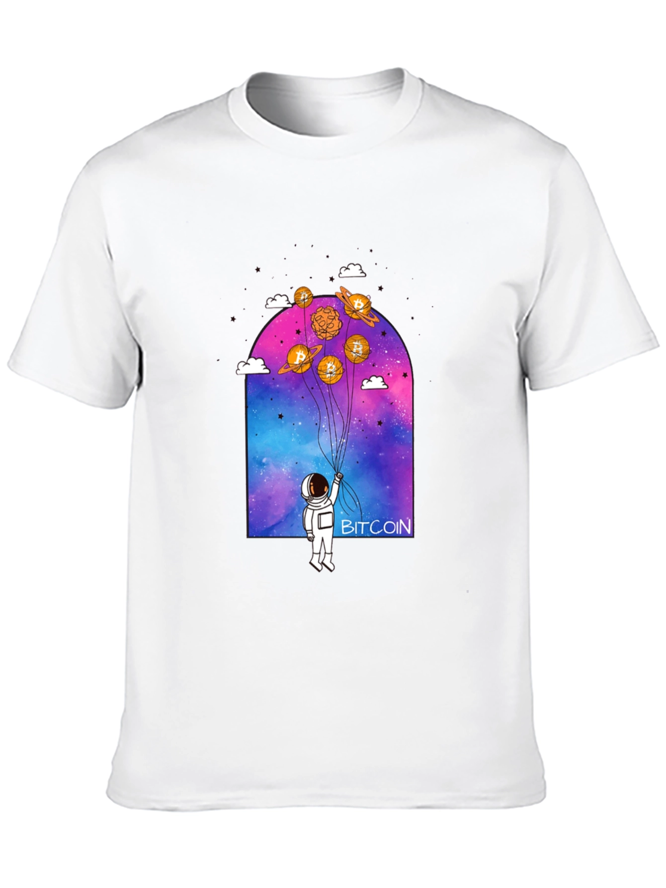 Bitcoin Astronaut Graphic Tee - Crypto Lovers Shirt
