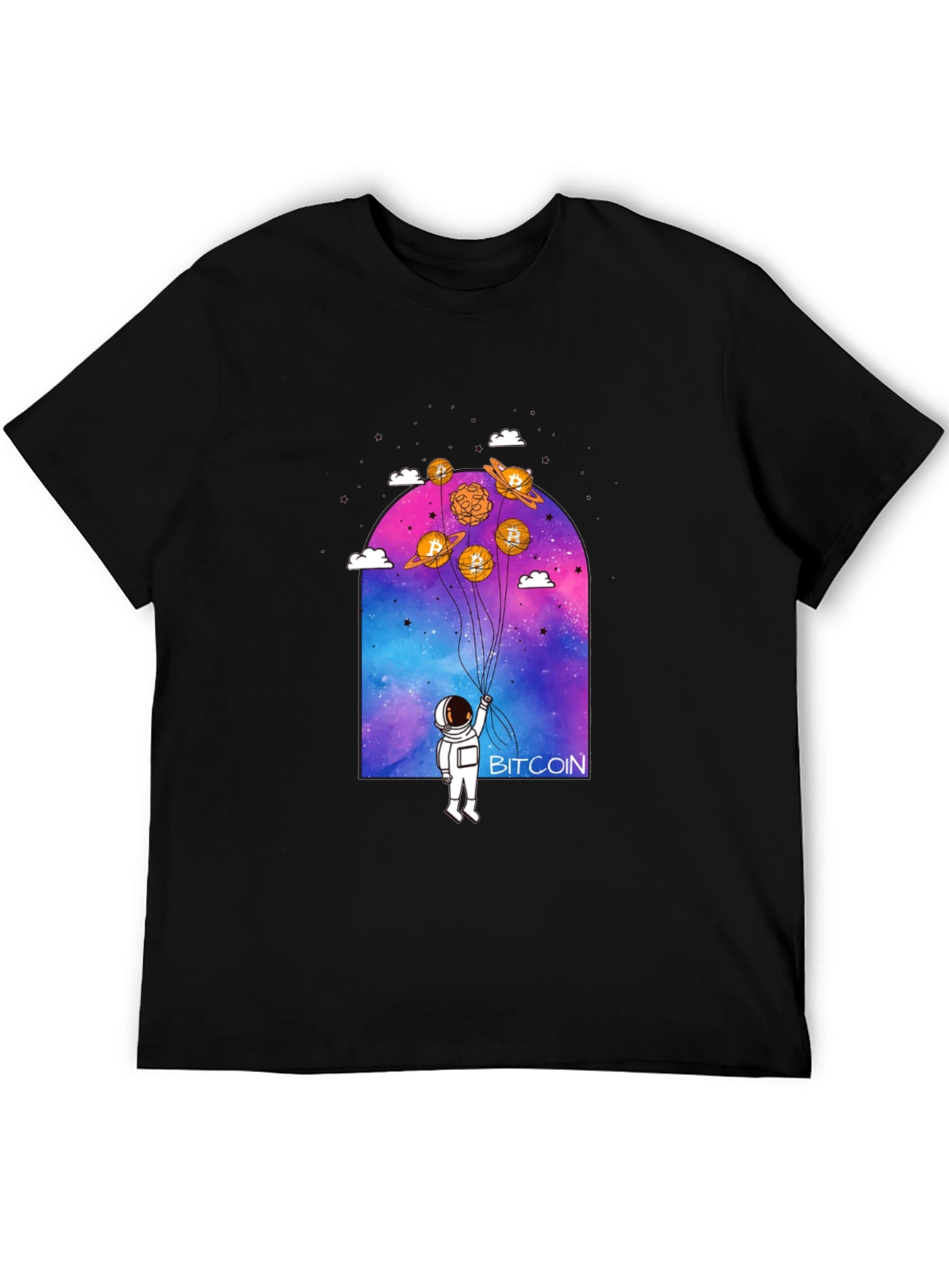 Bitcoin Astronaut Graphic Tee - Crypto Lovers Shirt
