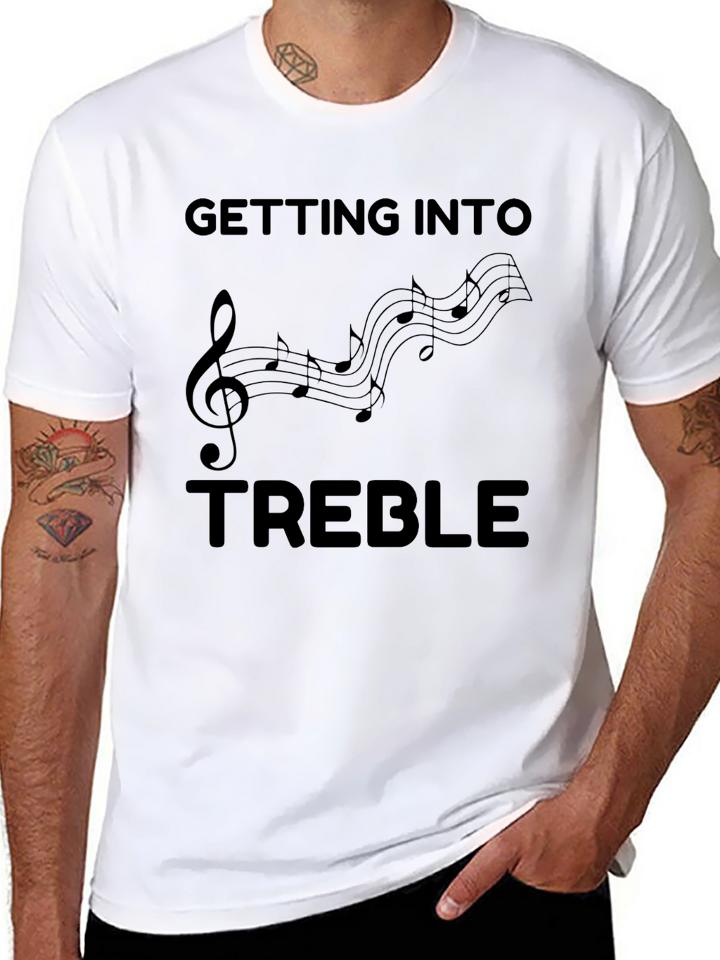Getting Into Treble Black Graphic T-Shirt