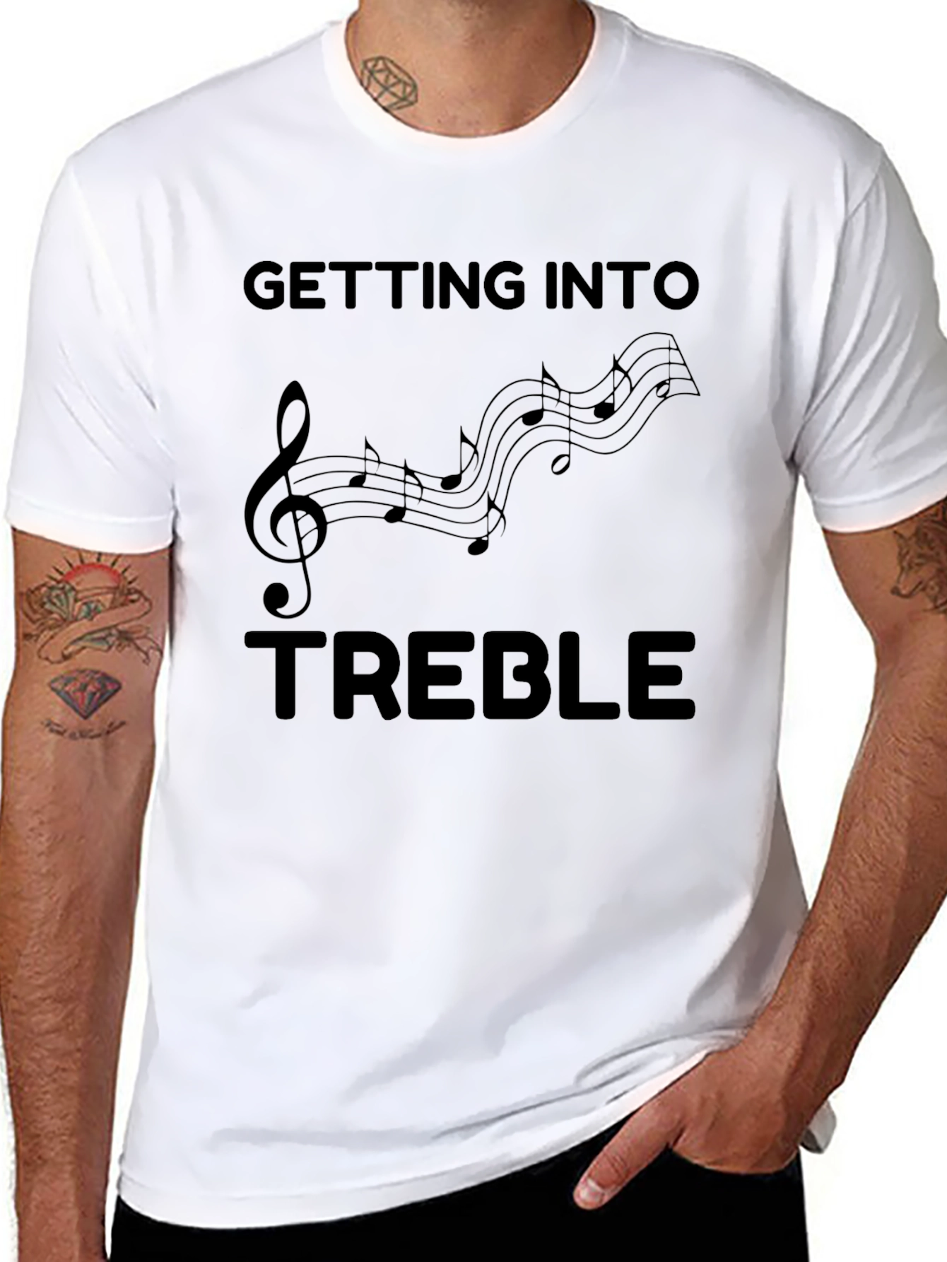 Getting Into Treble Black Graphic T-Shirt