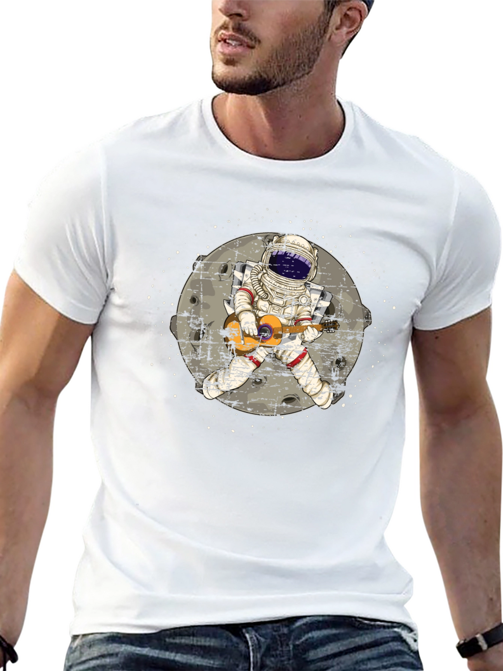 Astronaut Guitar Player Graphic T-Shirt