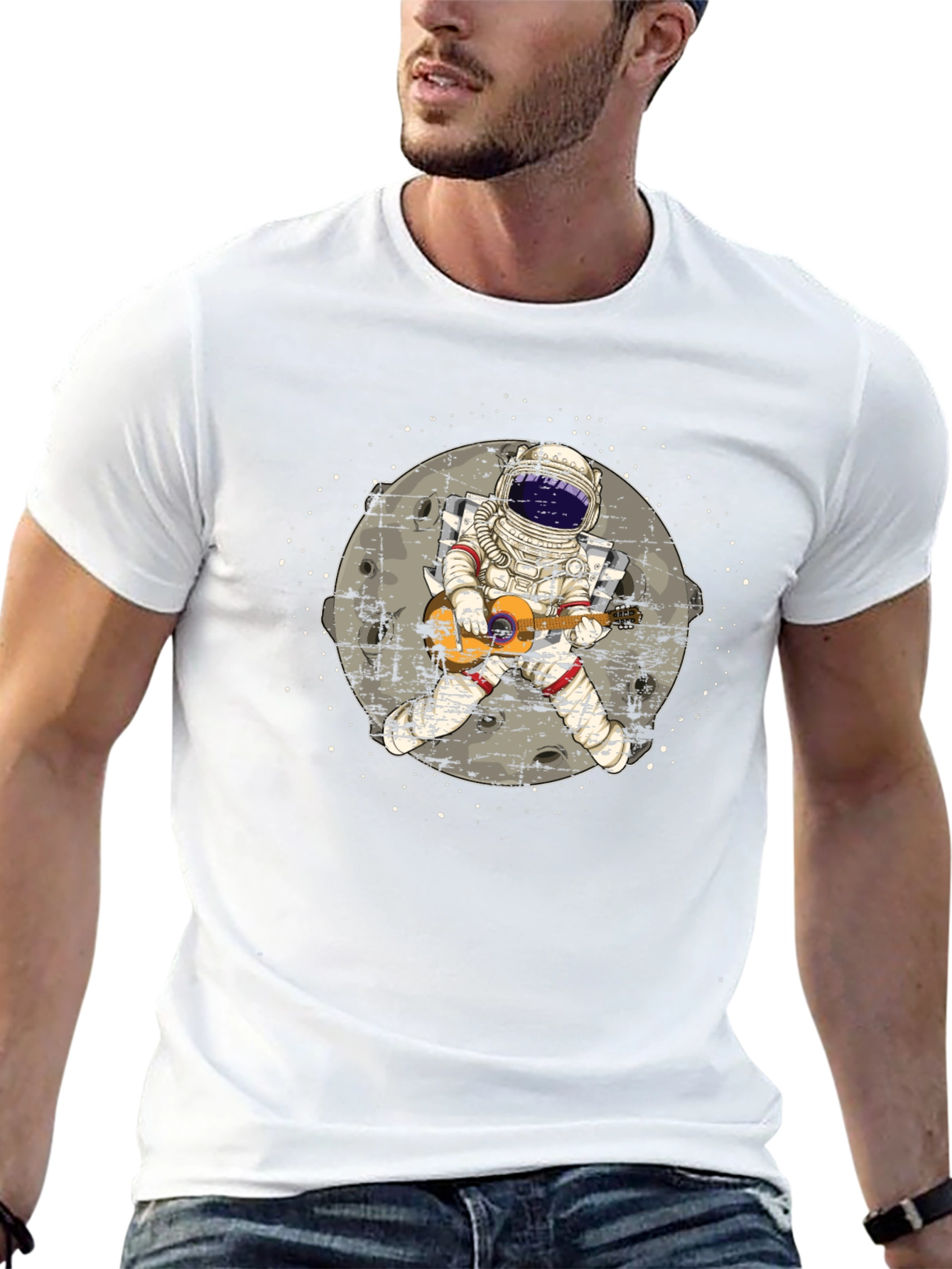 Astronaut Guitar Player Graphic T-Shirt