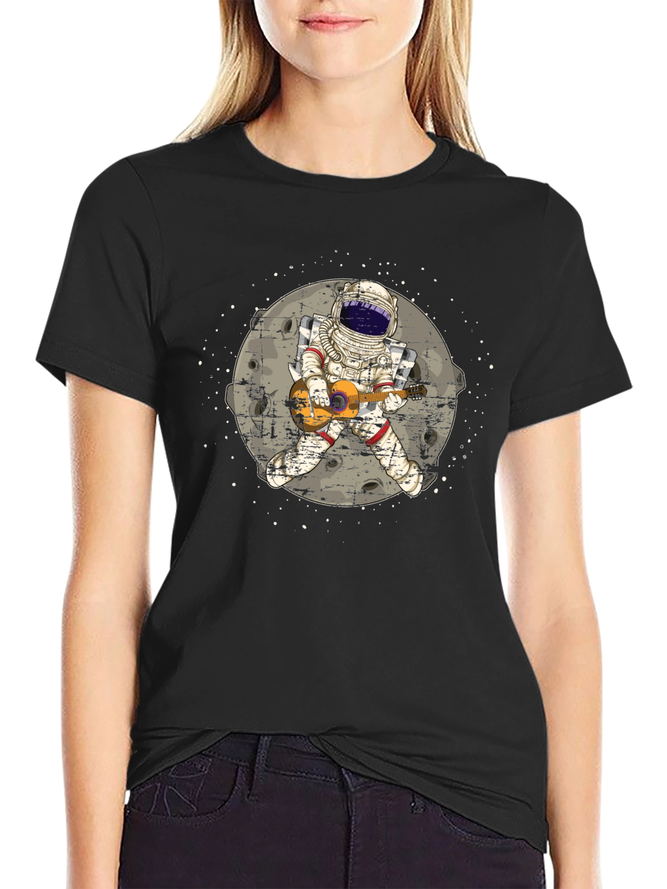 Astronaut Guitar Player Graphic T-Shirt