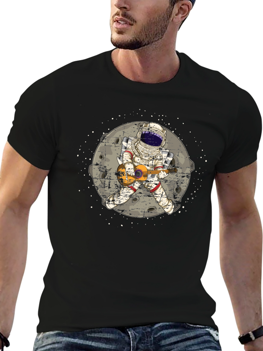 Astronaut Guitar Player Graphic T-Shirt