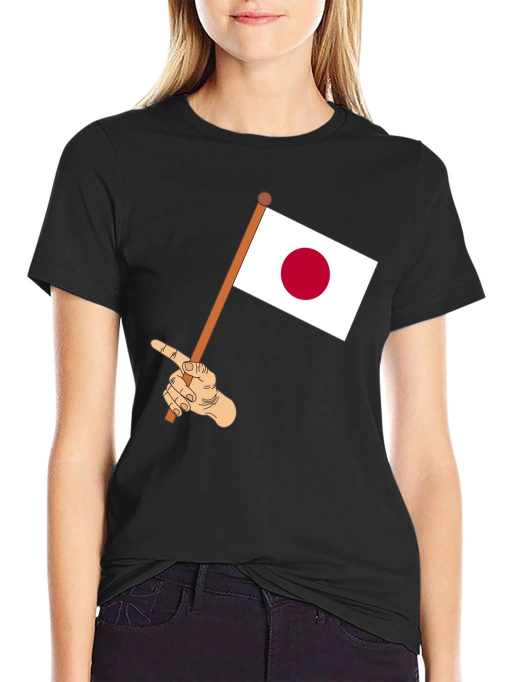 Japan Flag Waving Tee - Unique Graphic T-Shirt
