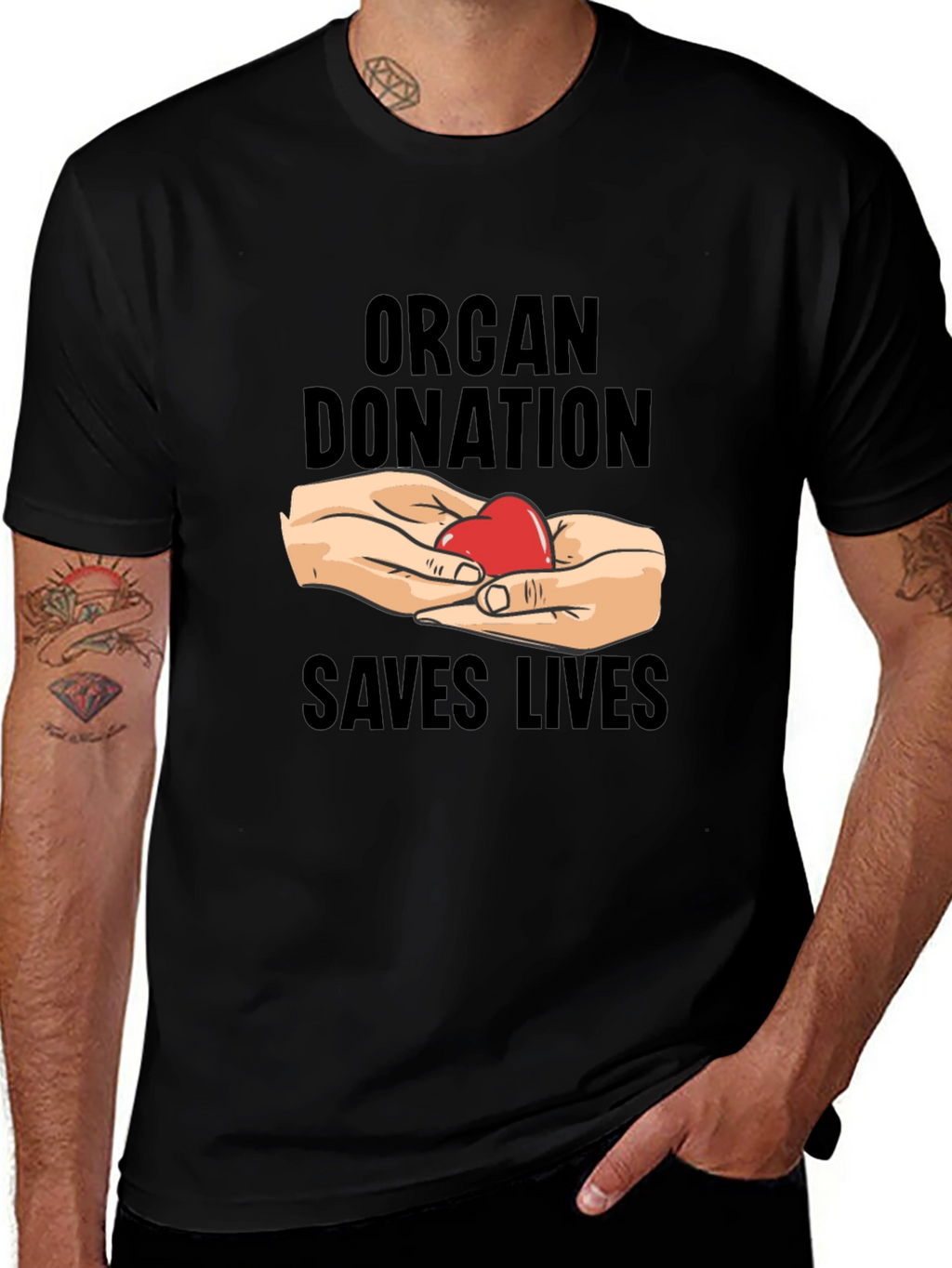 Organ Donation Saves Lives T-Shirt - Black