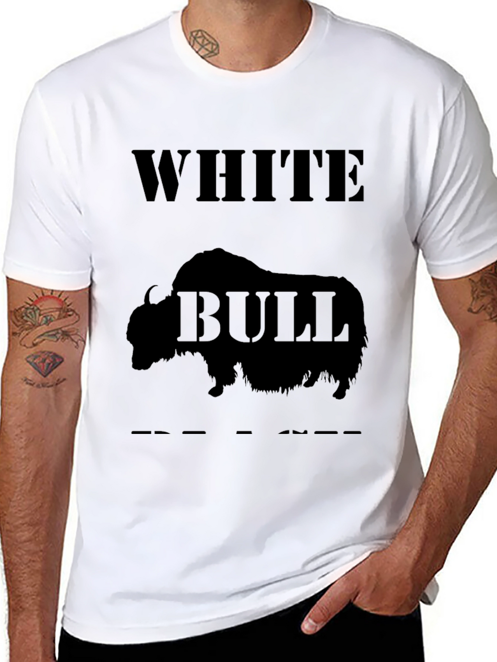 White Bull Graphic Tee - Bold & Unique Design