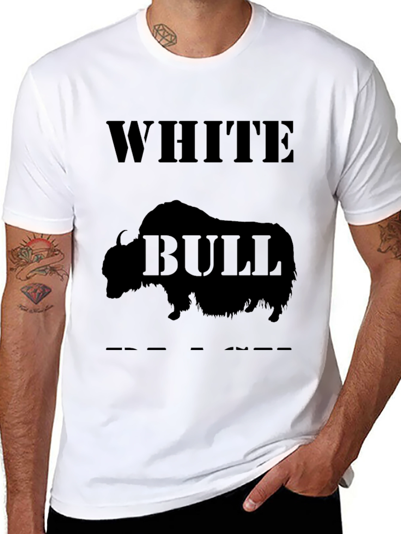 White Bull Graphic Tee - Bold & Unique Design