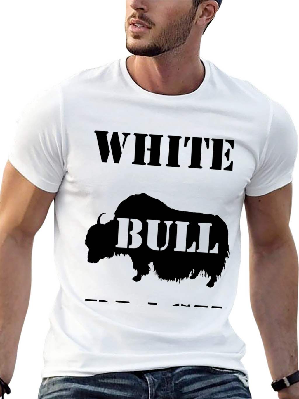 White Bull Graphic Tee - Bold & Unique Design