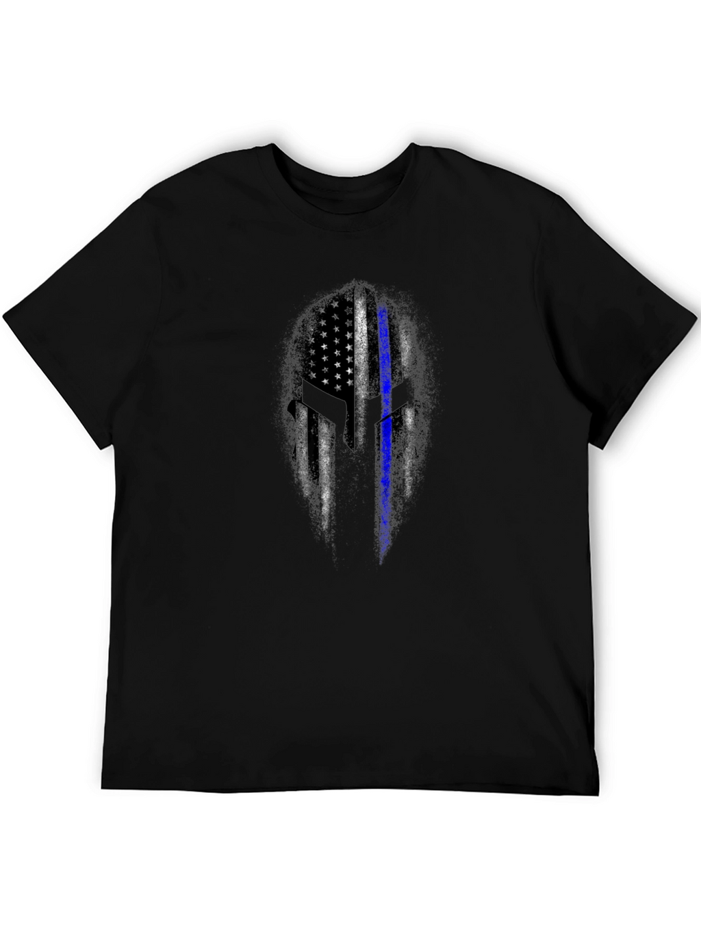 Thin Blue Line Spartan Helmet T-Shirt