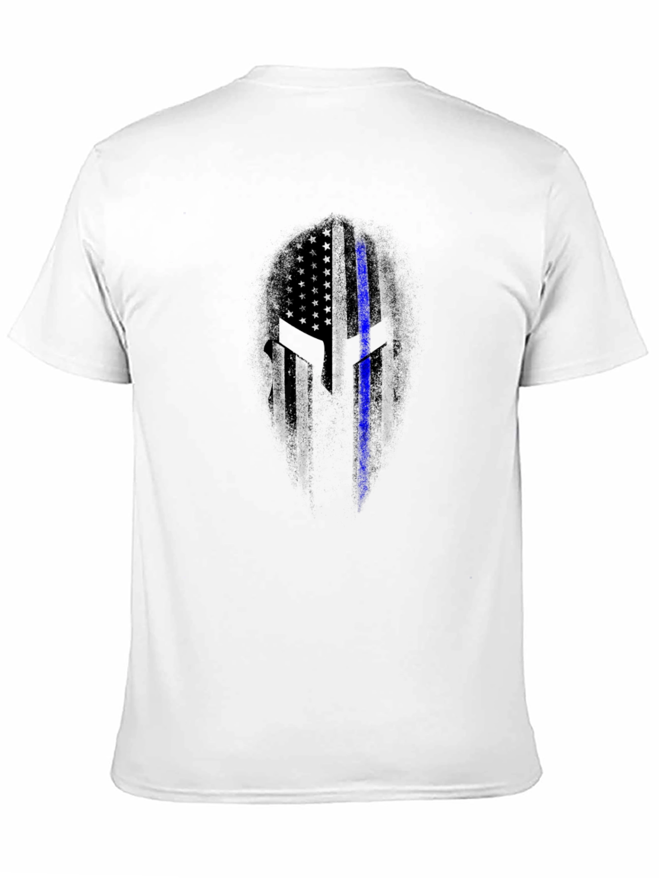 Thin Blue Line Spartan Helmet T-Shirt
