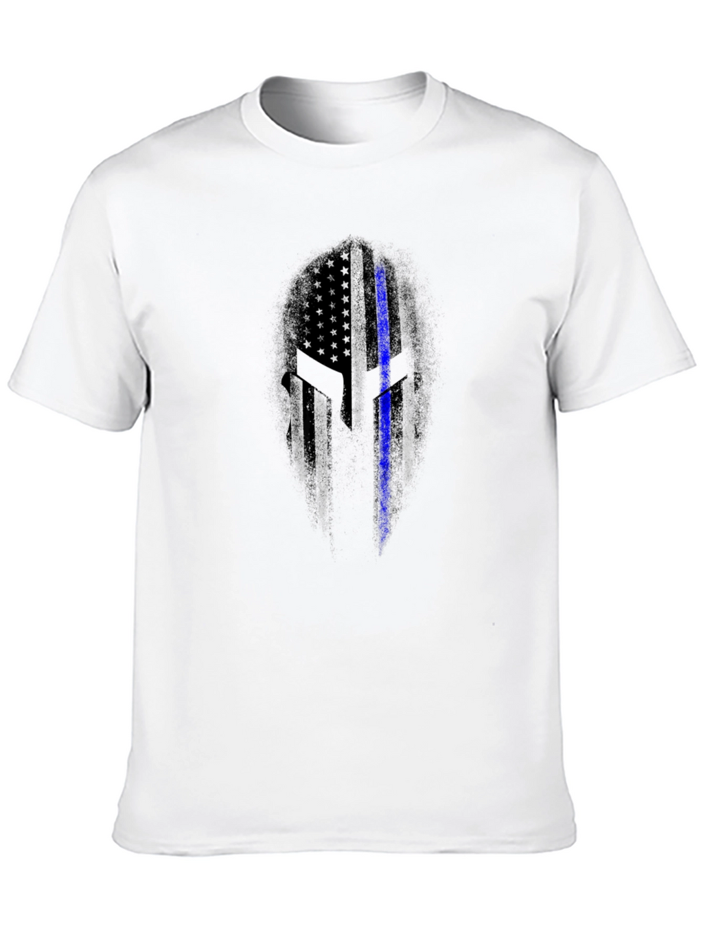 Thin Blue Line Spartan Helmet T-Shirt