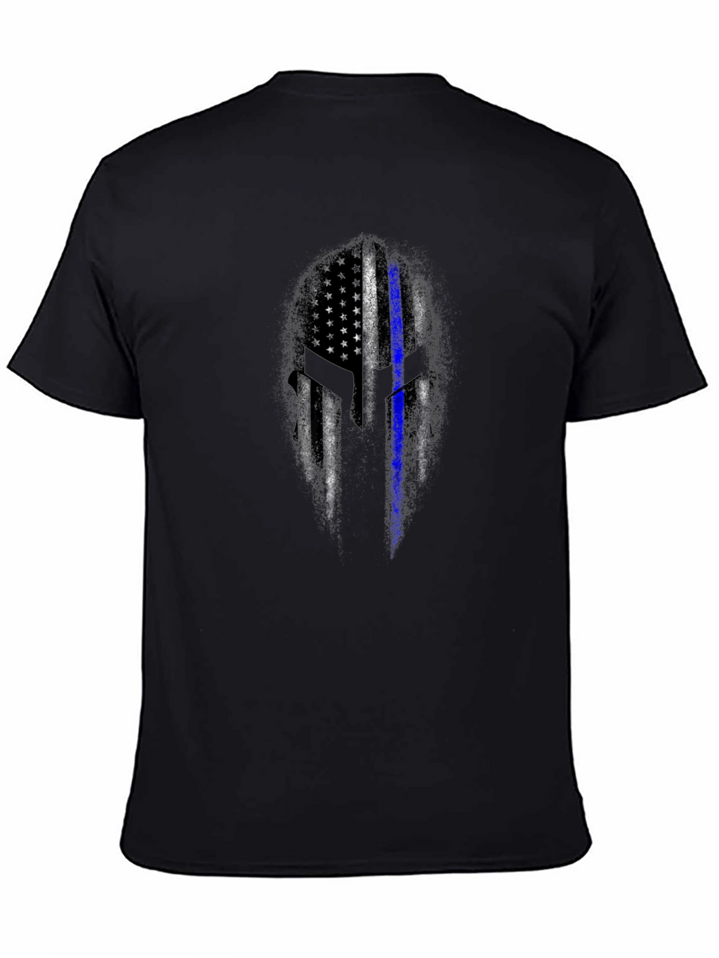 Thin Blue Line Spartan Helmet T-Shirt