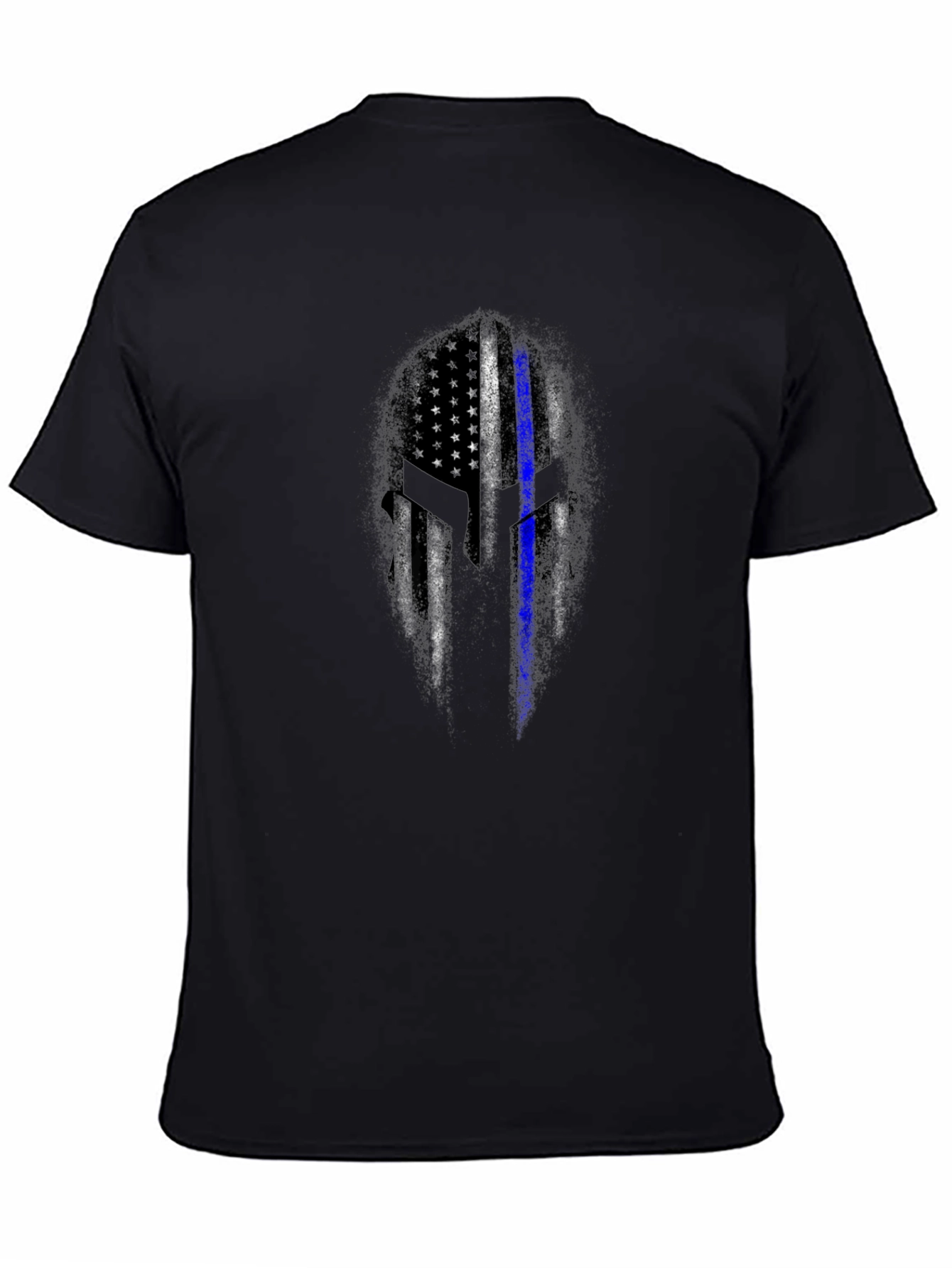 Thin Blue Line Spartan Helmet T-Shirt