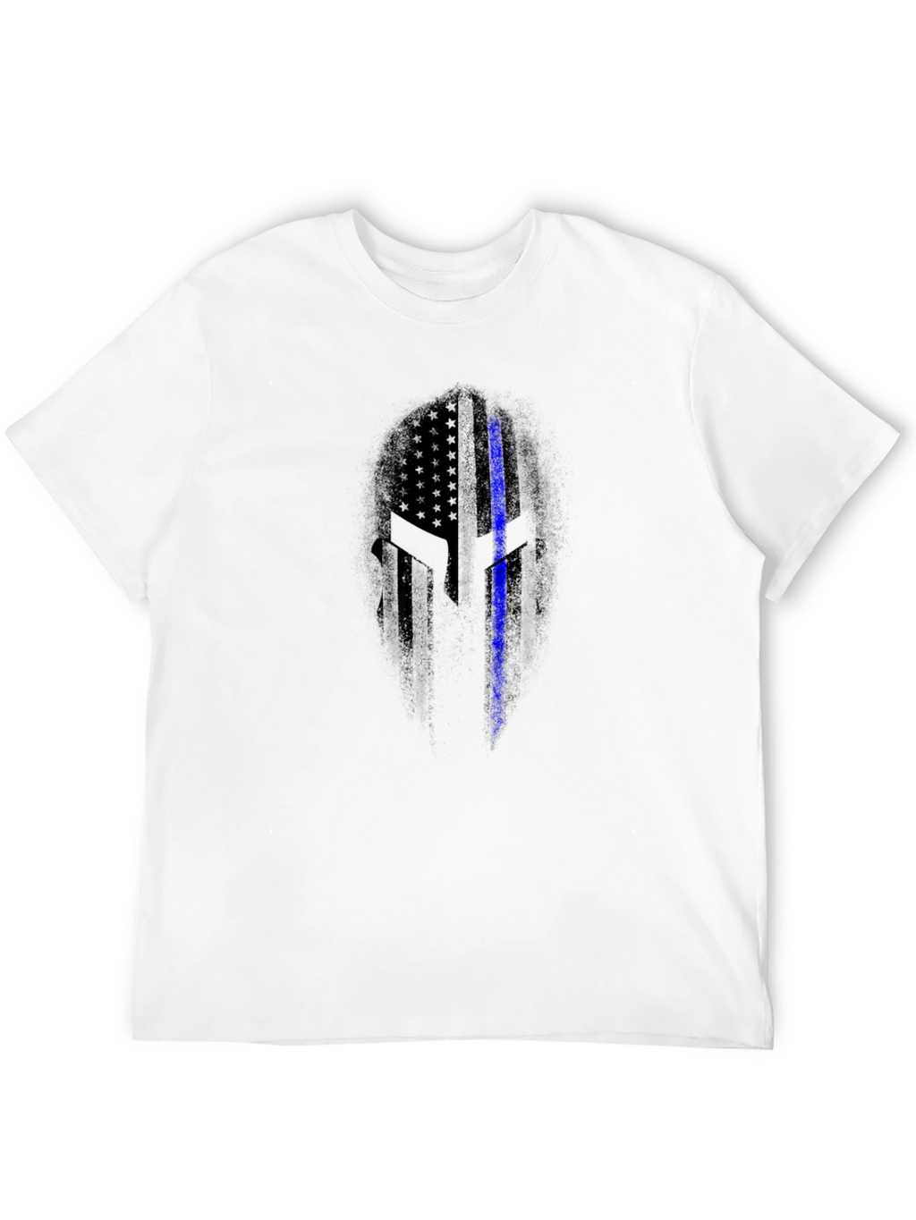 Thin Blue Line Spartan Helmet T-Shirt