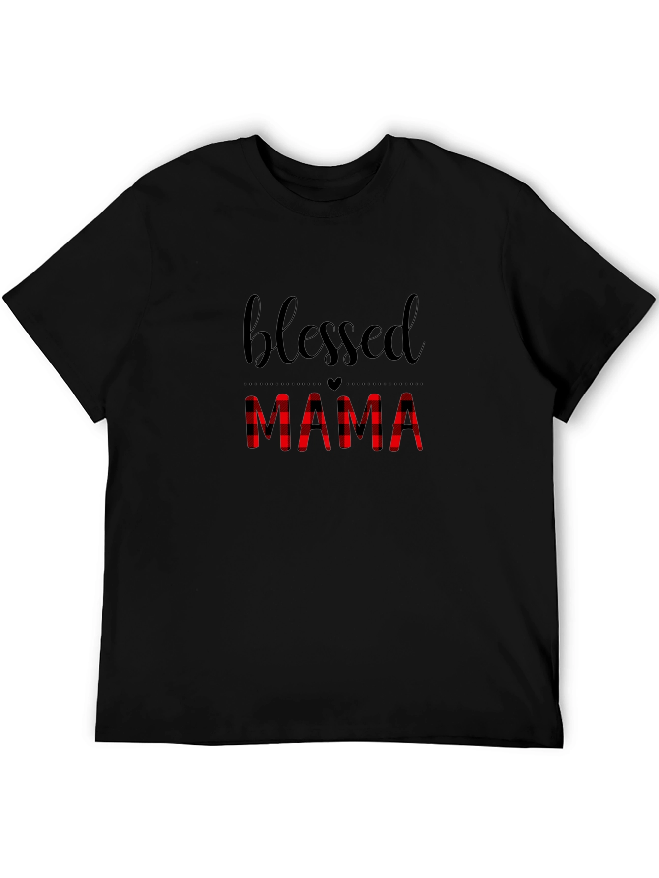 Blessed Mama Plaid Graphic T-Shirt