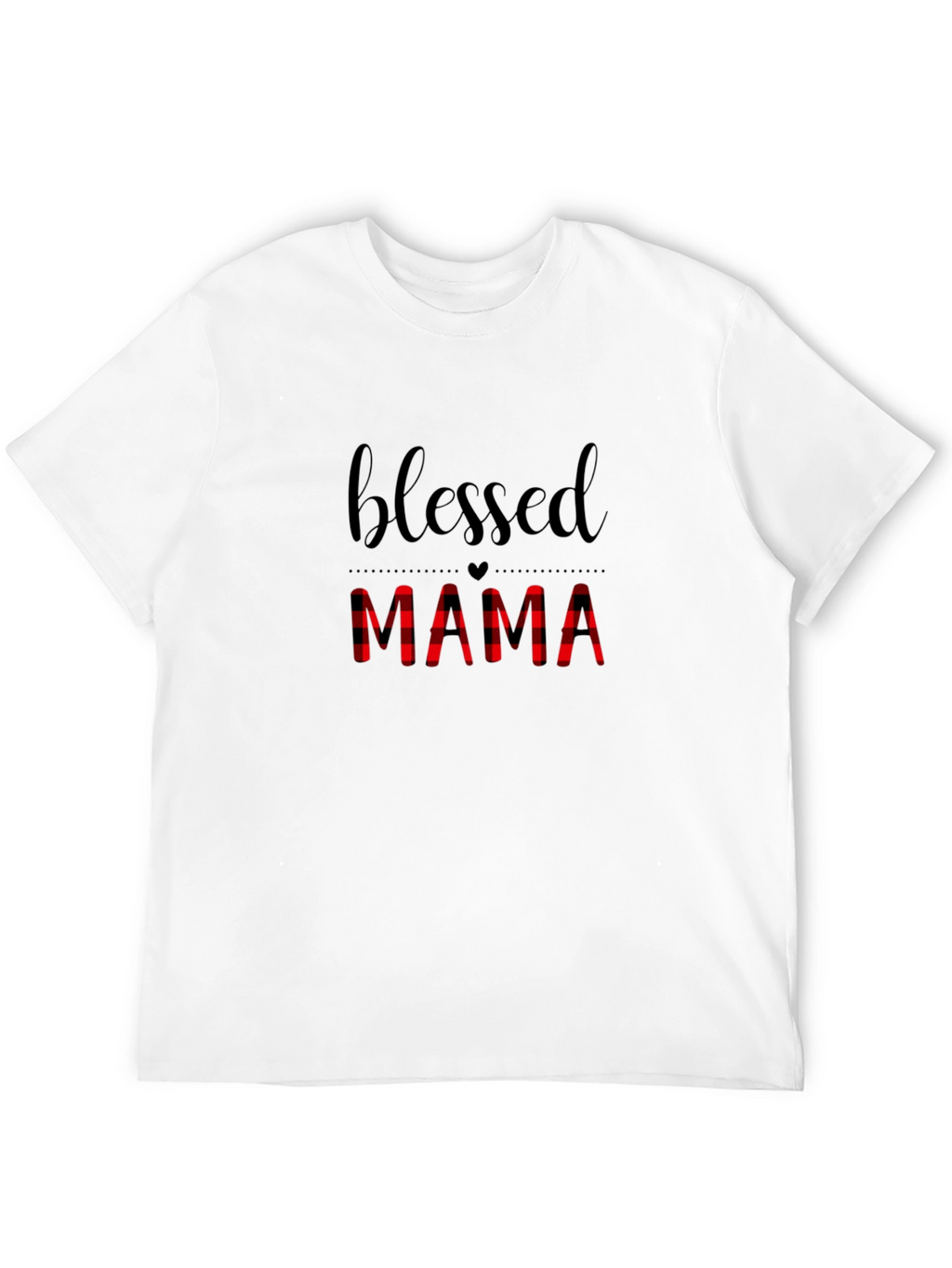 Blessed Mama Plaid Graphic T-Shirt