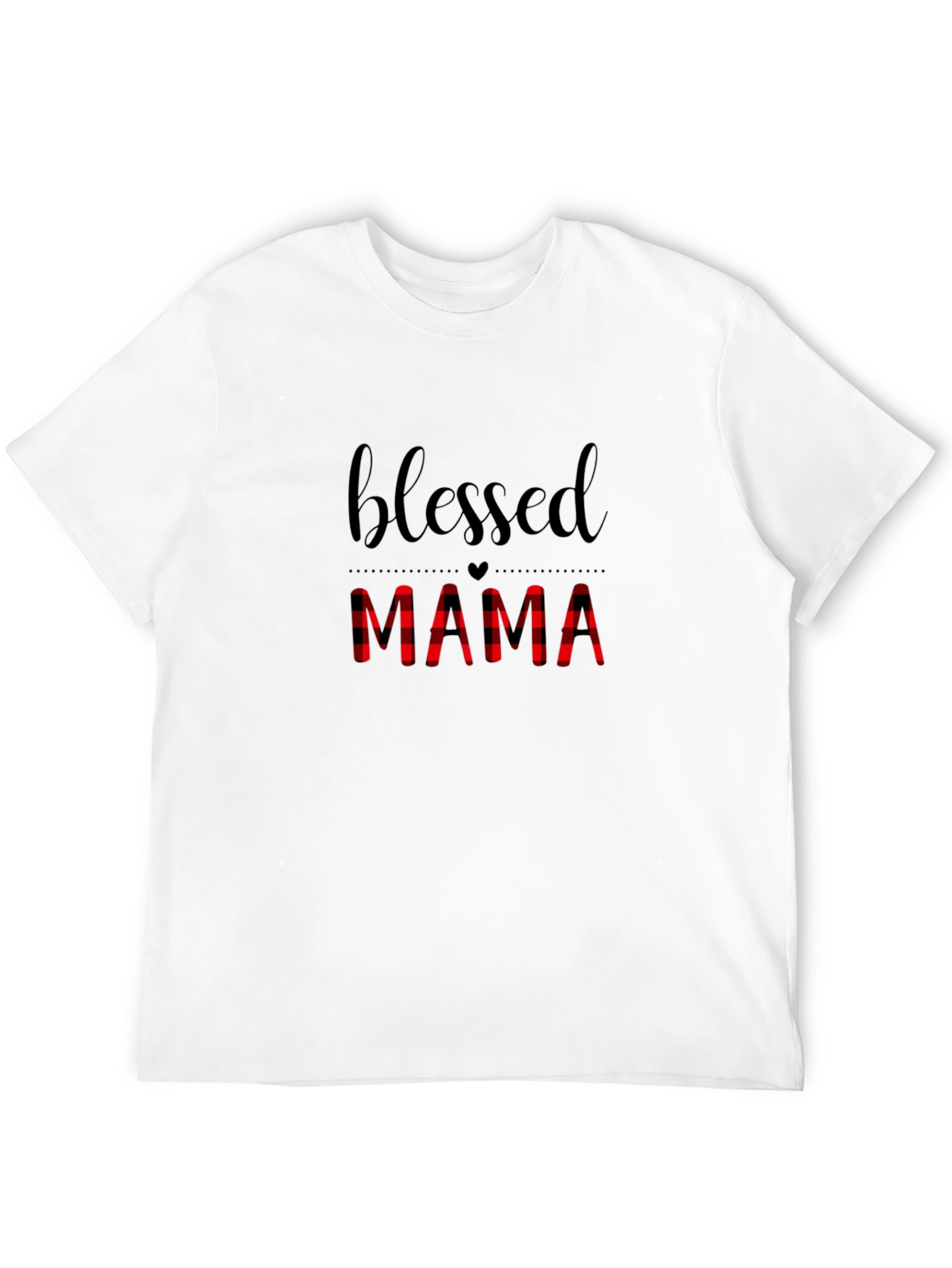 Blessed Mama Plaid Graphic T-Shirt