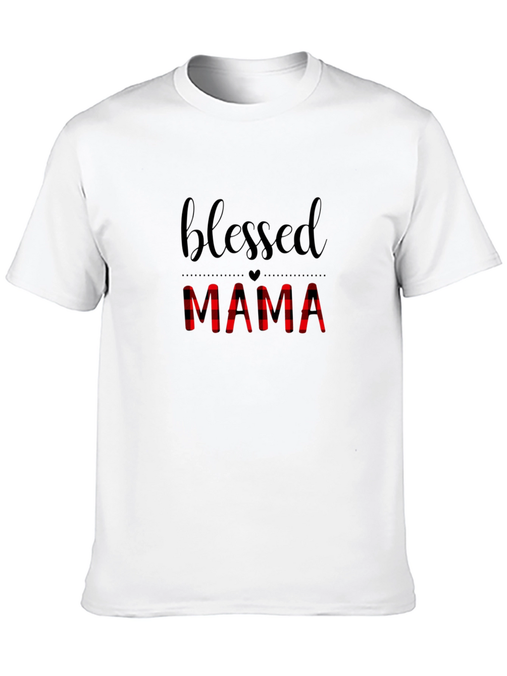 Blessed Mama Plaid Graphic T-Shirt