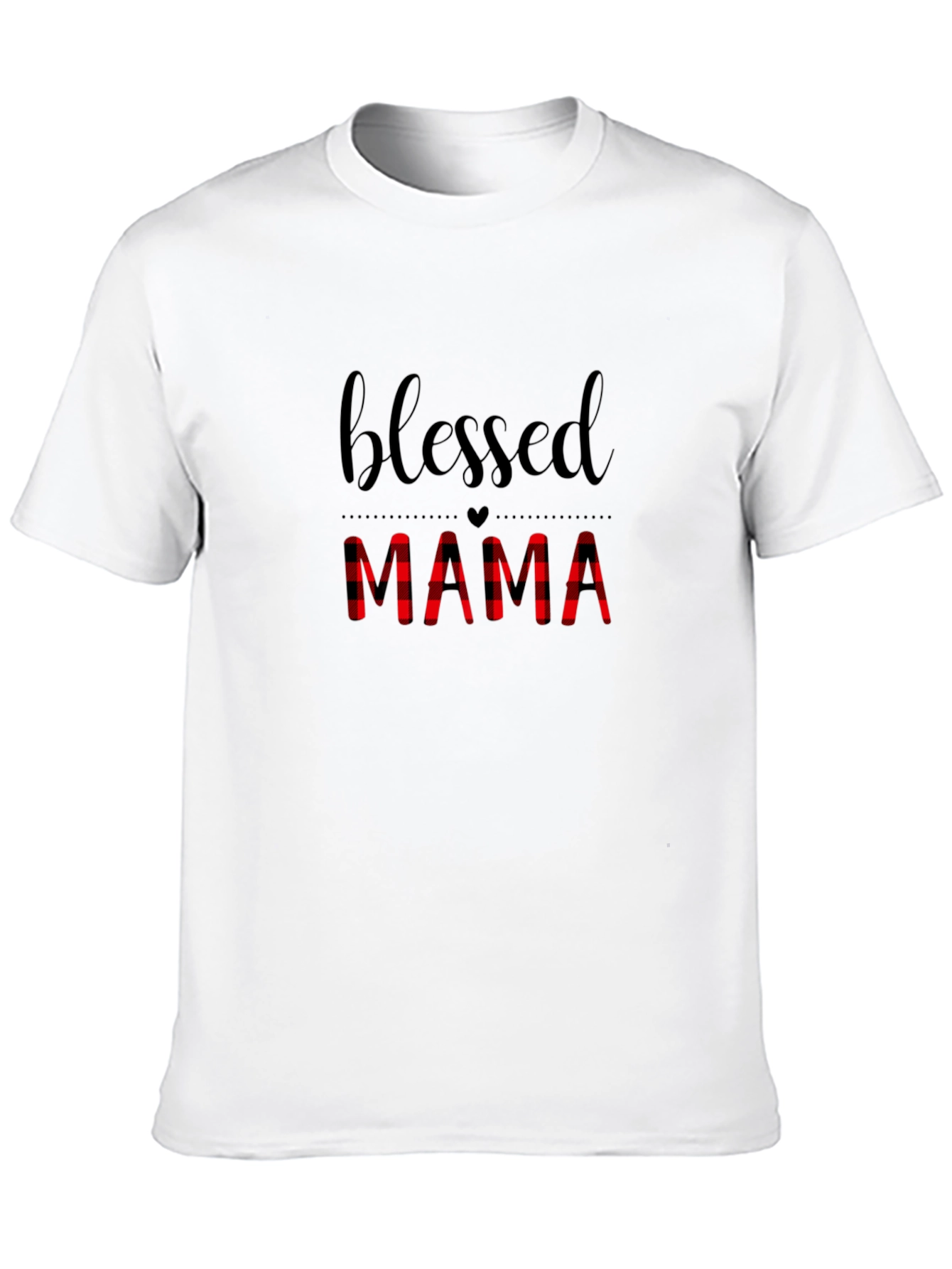 Blessed Mama Plaid Graphic T-Shirt