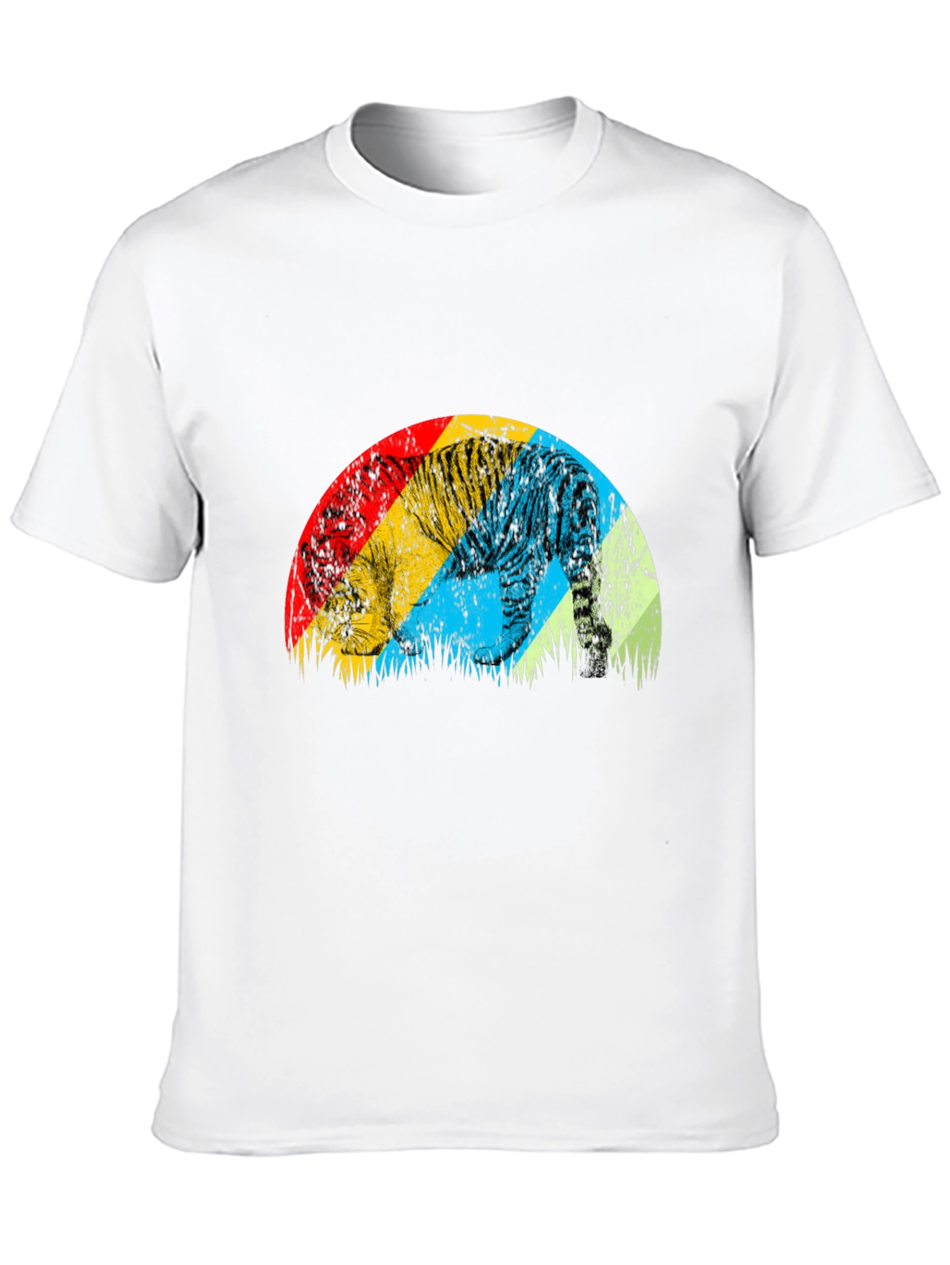 Retro Tiger Graphic Tee - Stylish Mens Black T-Shirt