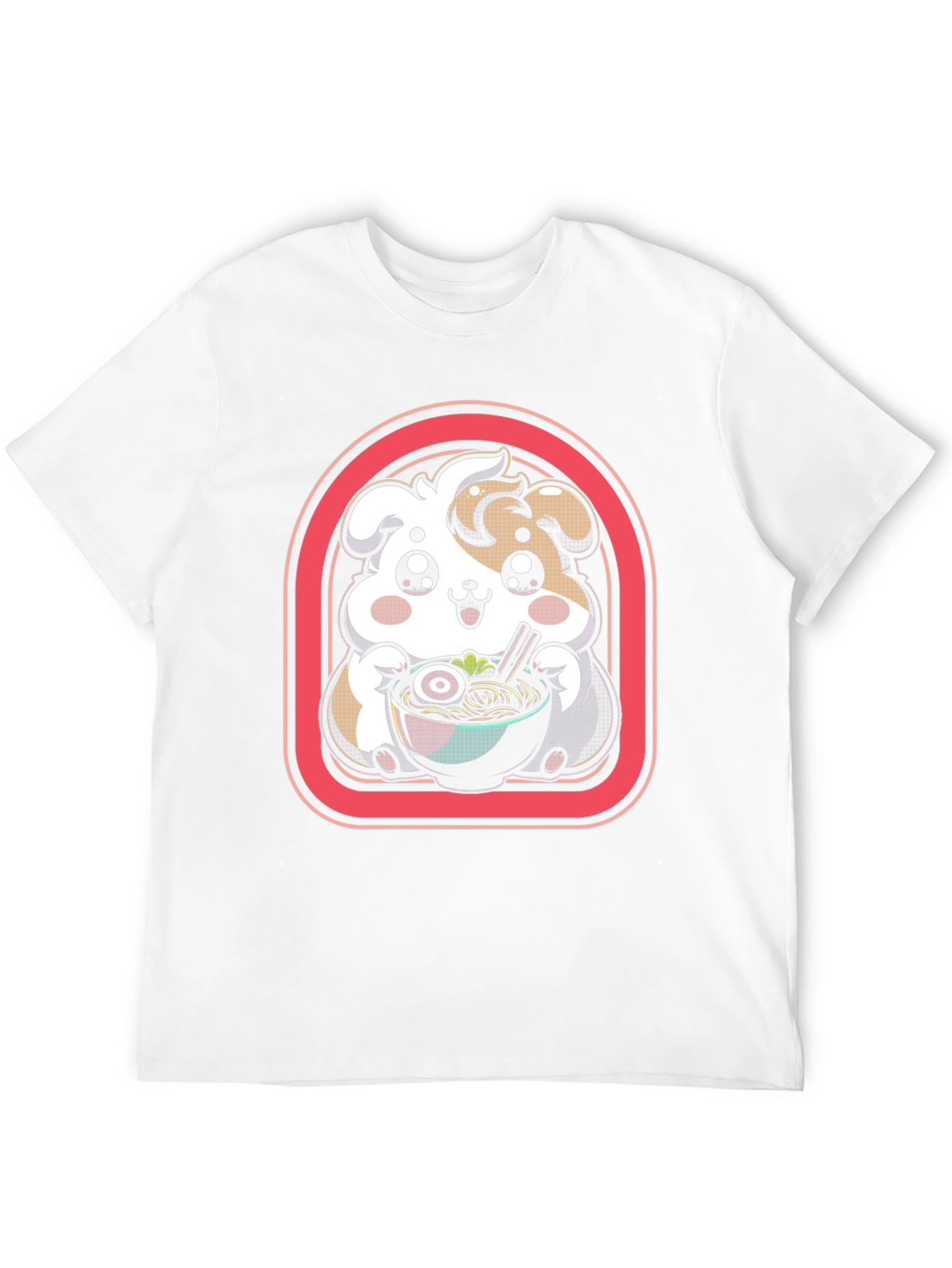 Kawaii Dog Ramen Black T-Shirt