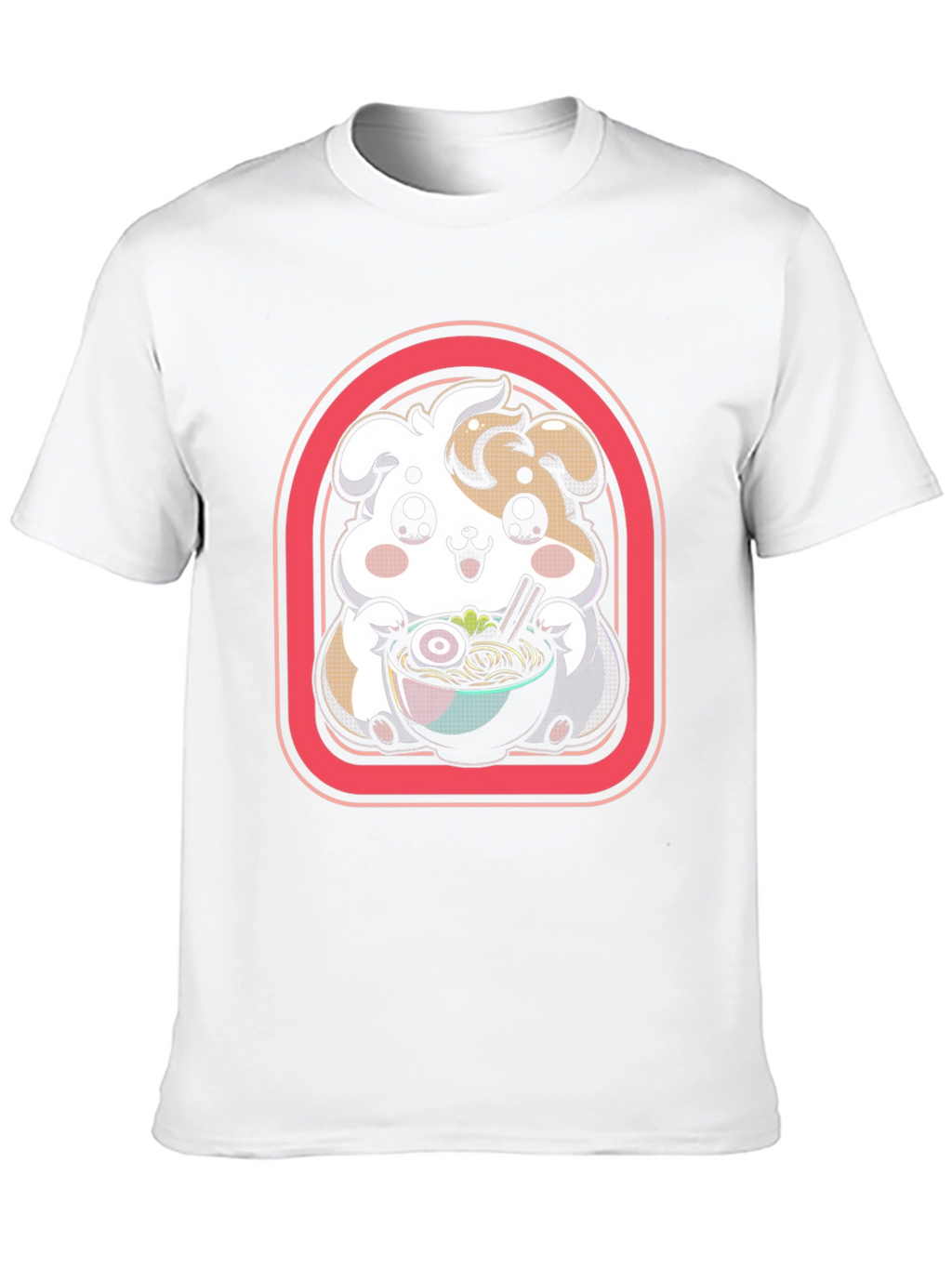 Kawaii Dog Ramen Black T-Shirt