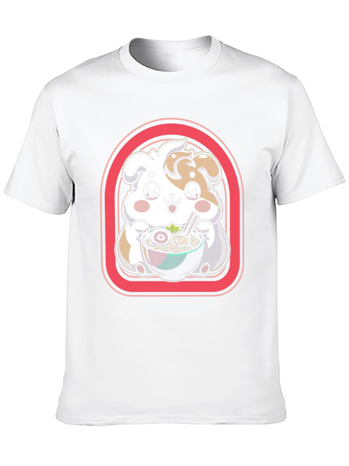 Kawaii Dog Ramen Black T-Shirt