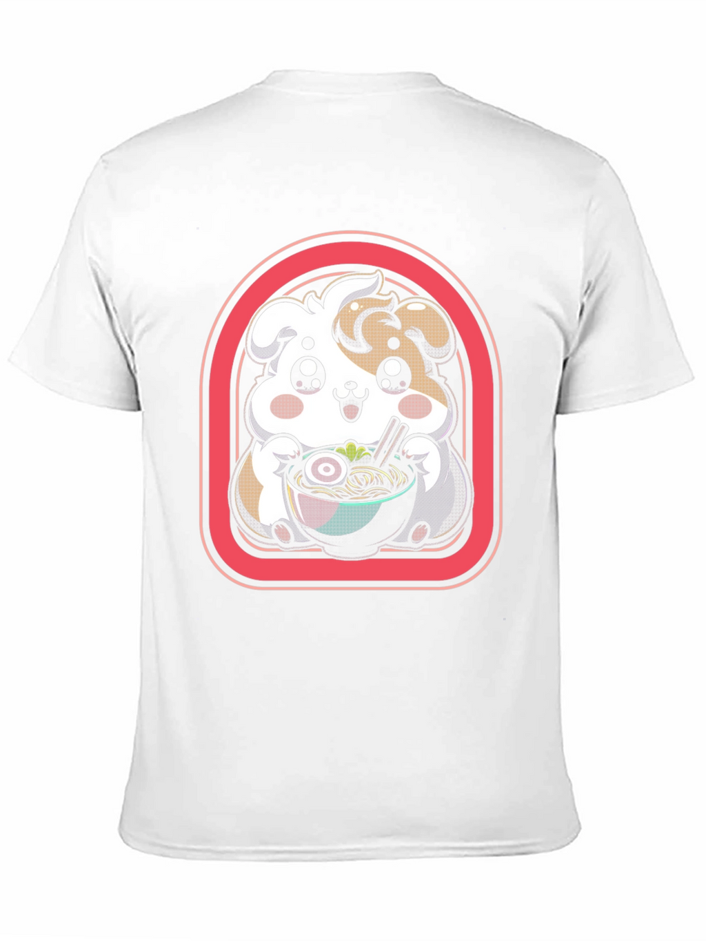 Kawaii Dog Ramen Black T-Shirt