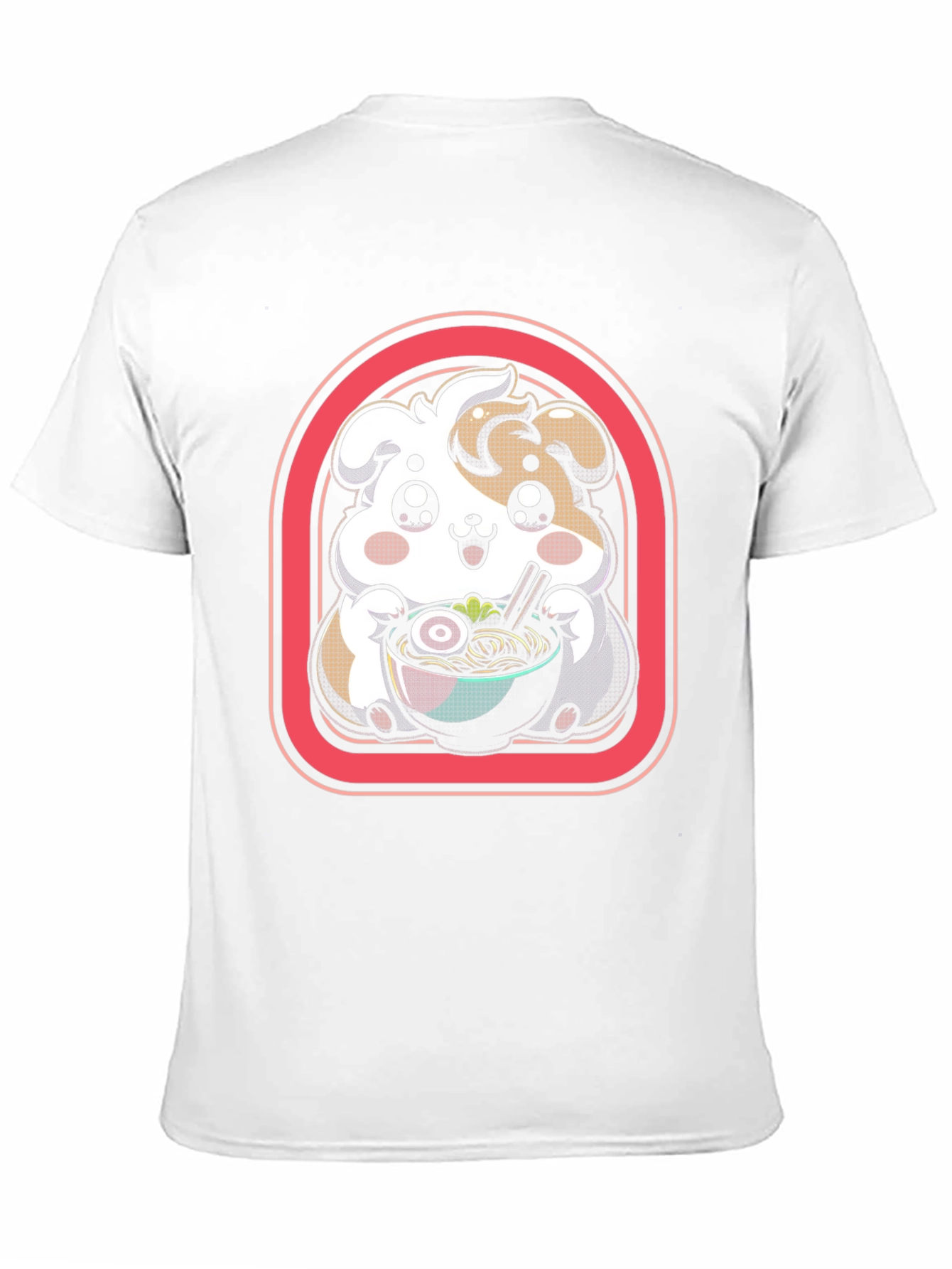 Kawaii Dog Ramen Black T-Shirt