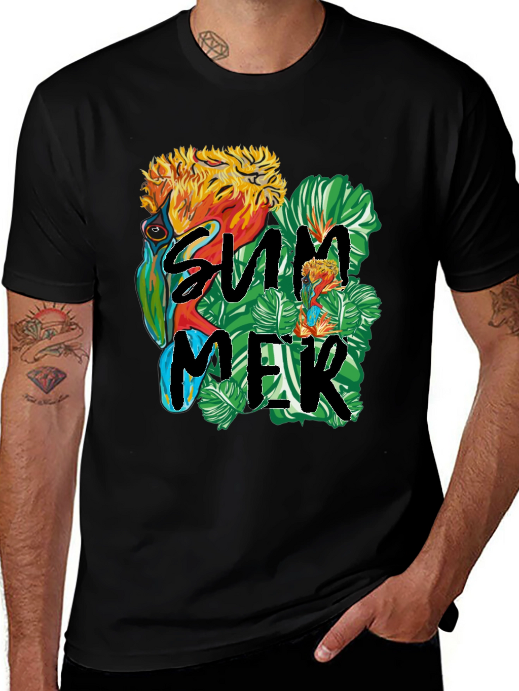 Summer Parrot Graphic Tee