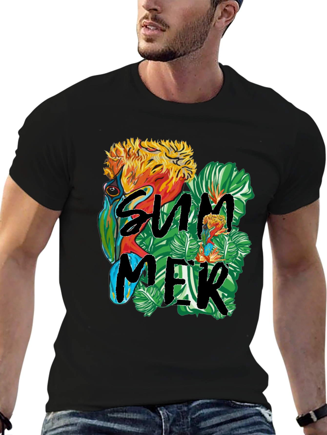 Summer Parrot Graphic Tee