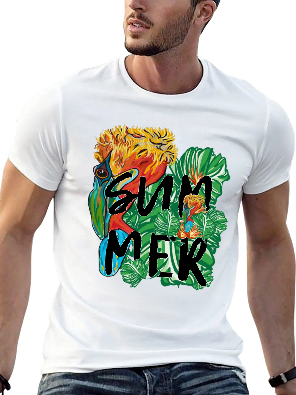 Summer Parrot Graphic Tee