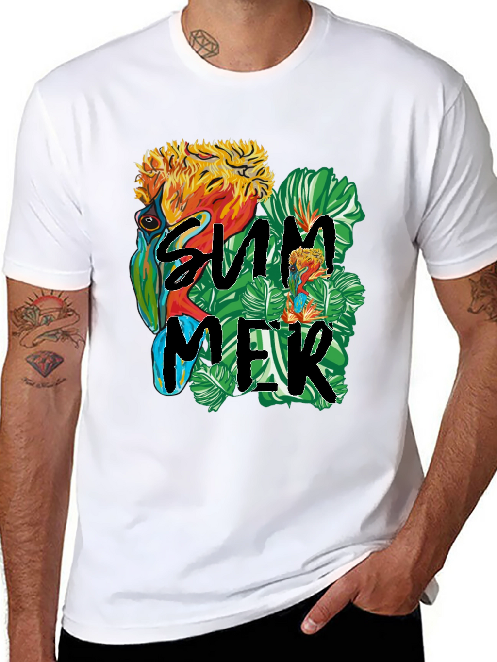 Summer Parrot Graphic Tee