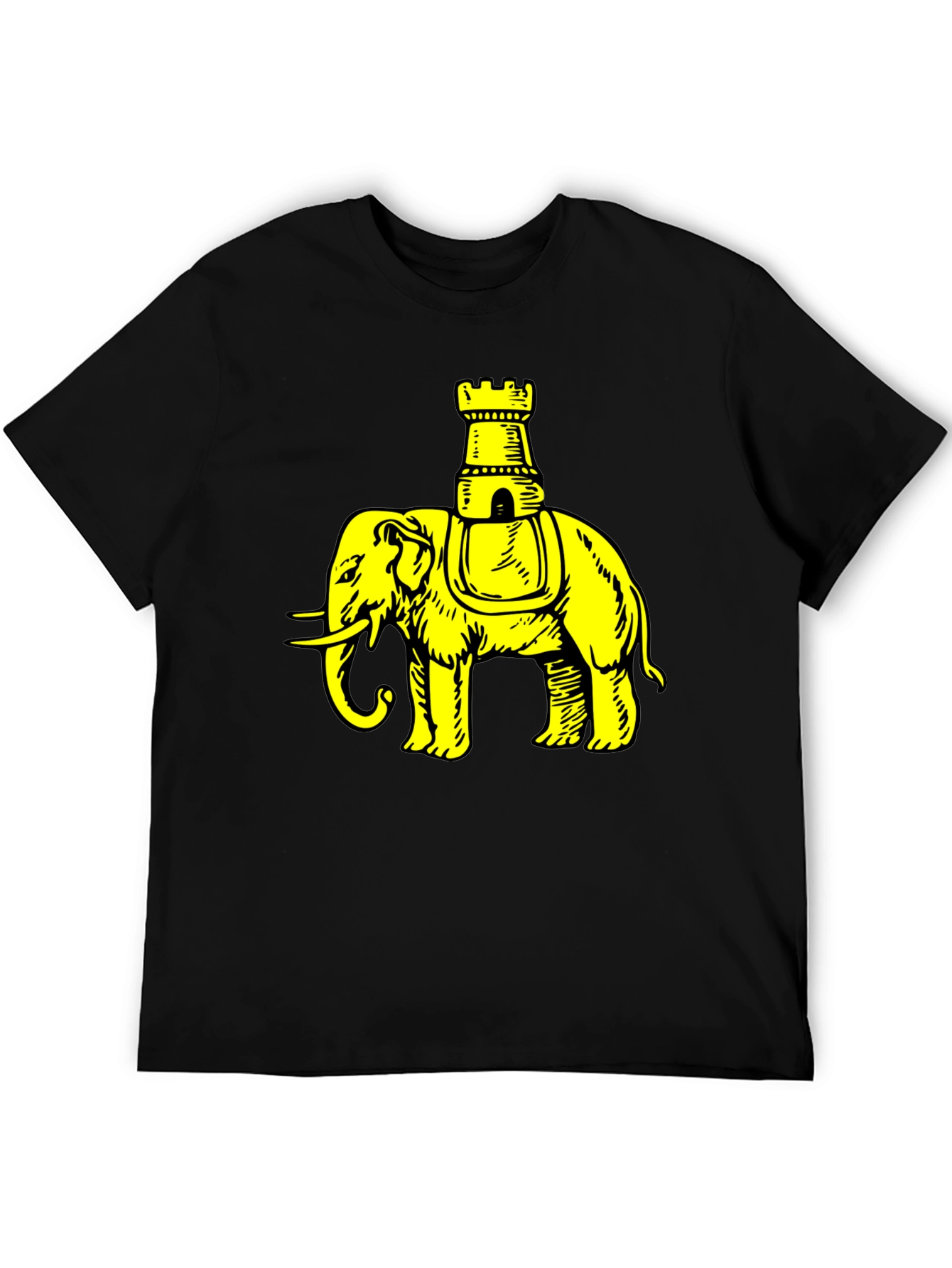 Elephant Chess Piece Black Graphic Tee