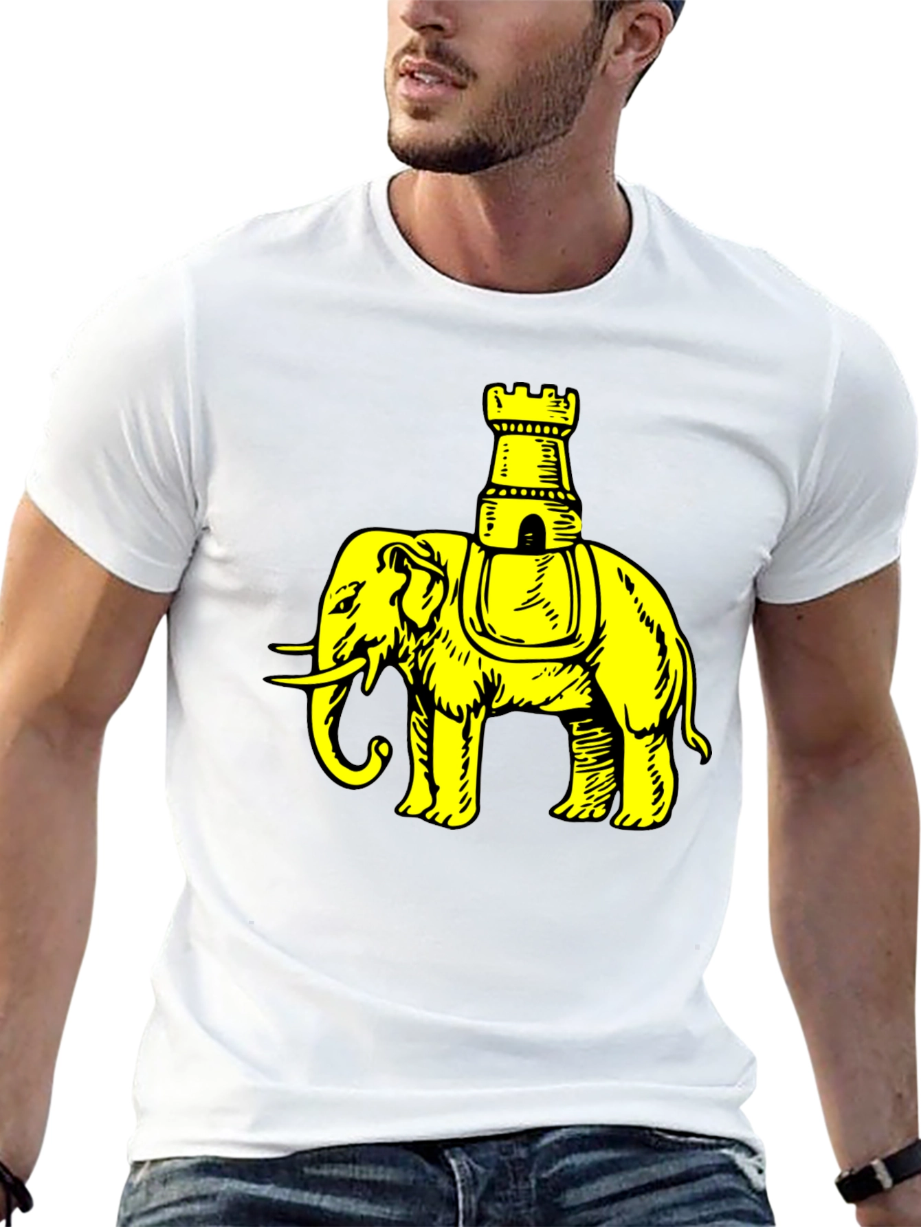 Elephant Chess Piece Black Graphic Tee