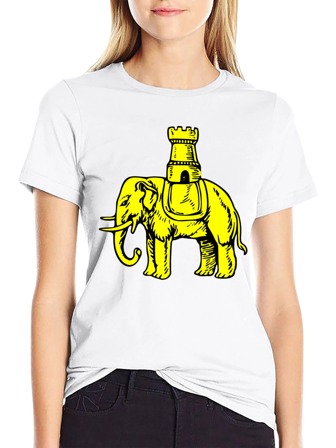 Elephant Chess Piece Black Graphic Tee