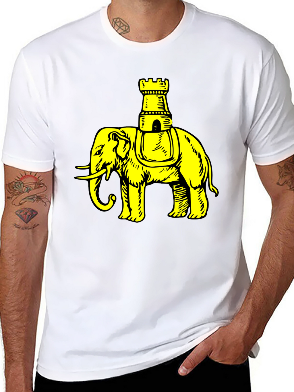 Elephant Chess Piece Black Graphic Tee