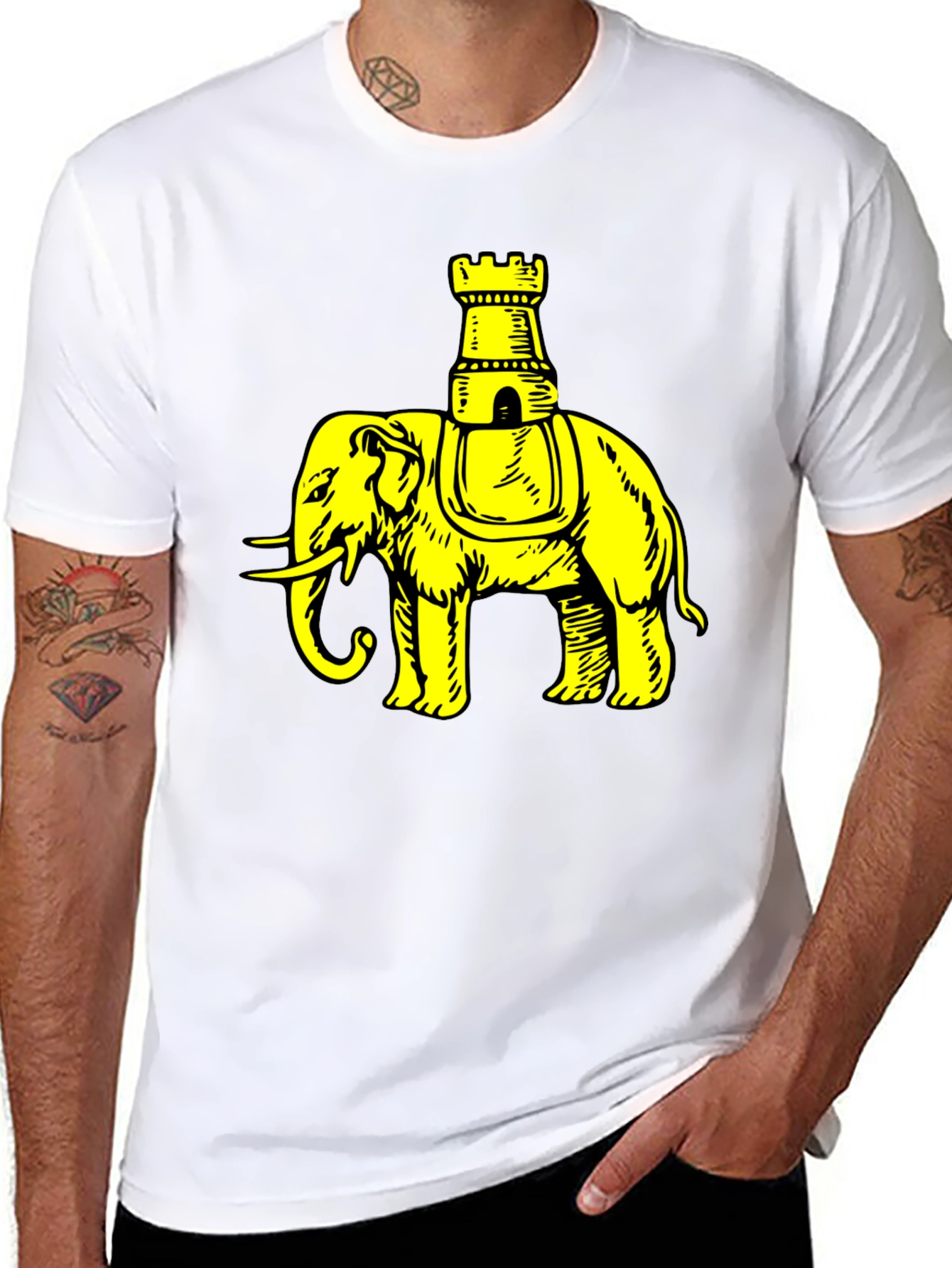 Elephant Chess Piece Black Graphic Tee