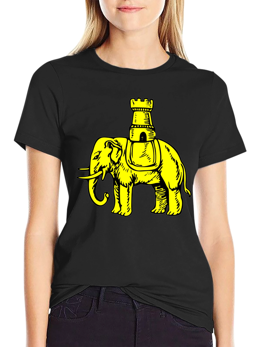 Elephant Chess Piece Black Graphic Tee