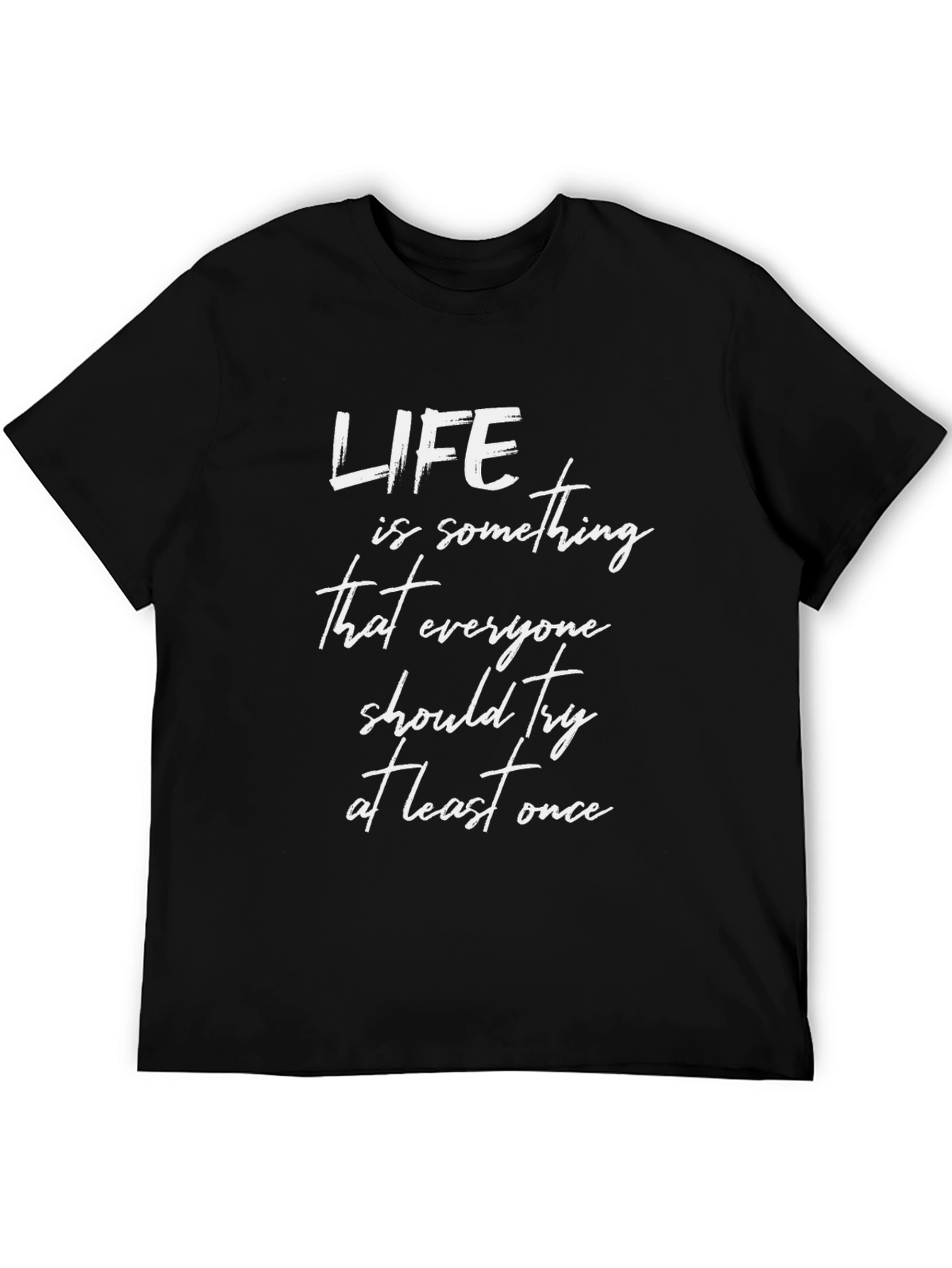 Life Quote Black Cotton T-Shirt
