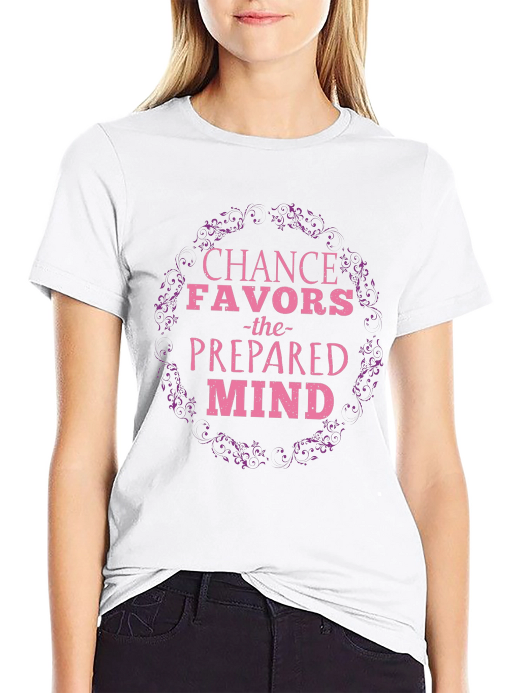 Chance Favors the Prepared Mind Black T-Shirt