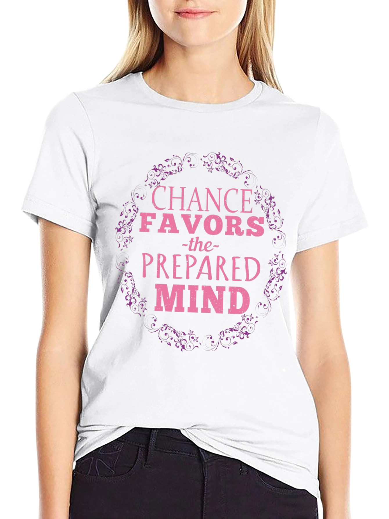Chance Favors the Prepared Mind Black T-Shirt