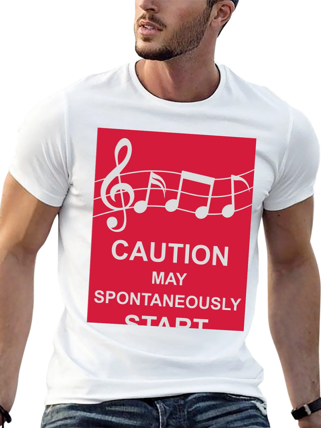 Caution May Spontaneously Start Music T-Shirt