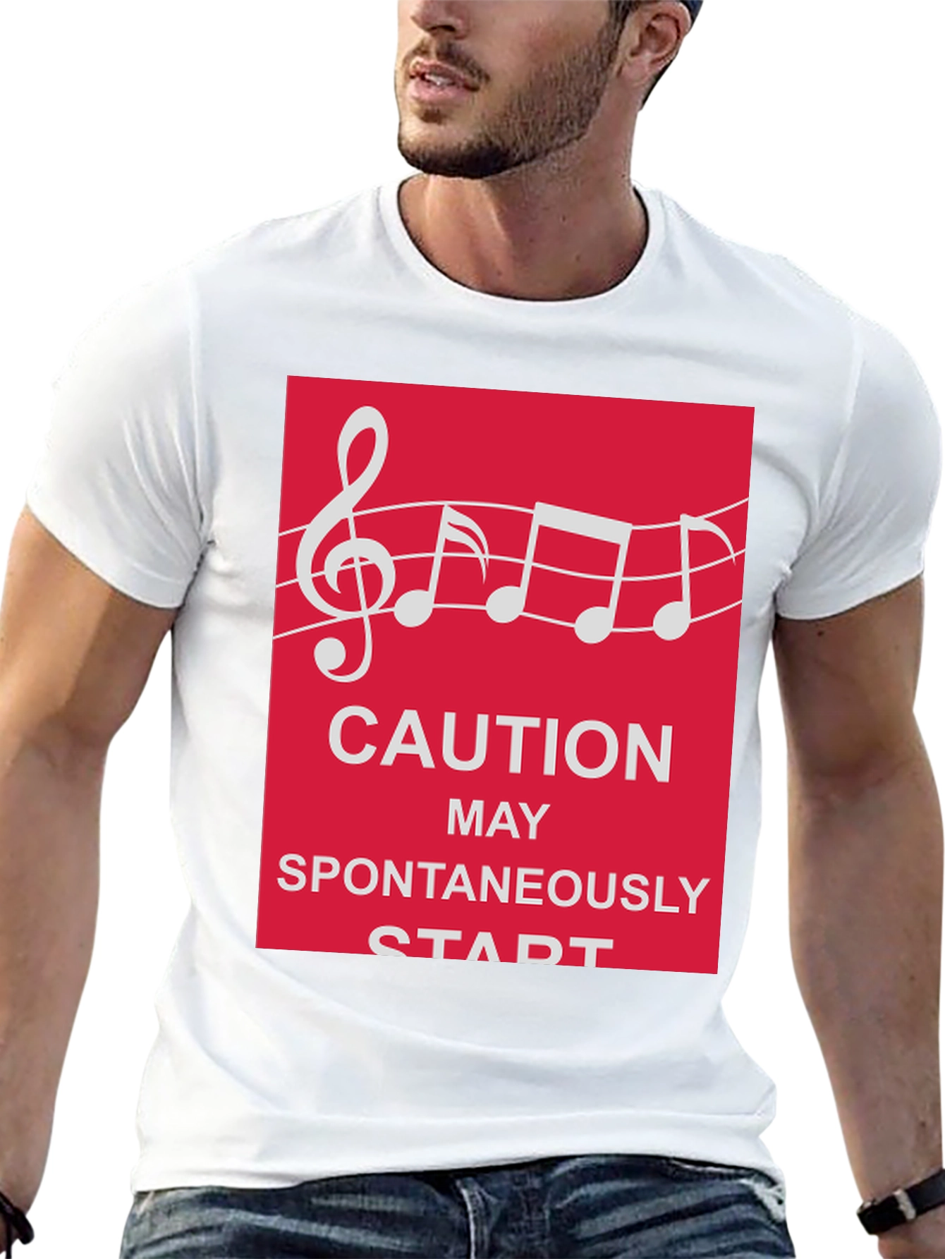 Caution May Spontaneously Start Music T-Shirt